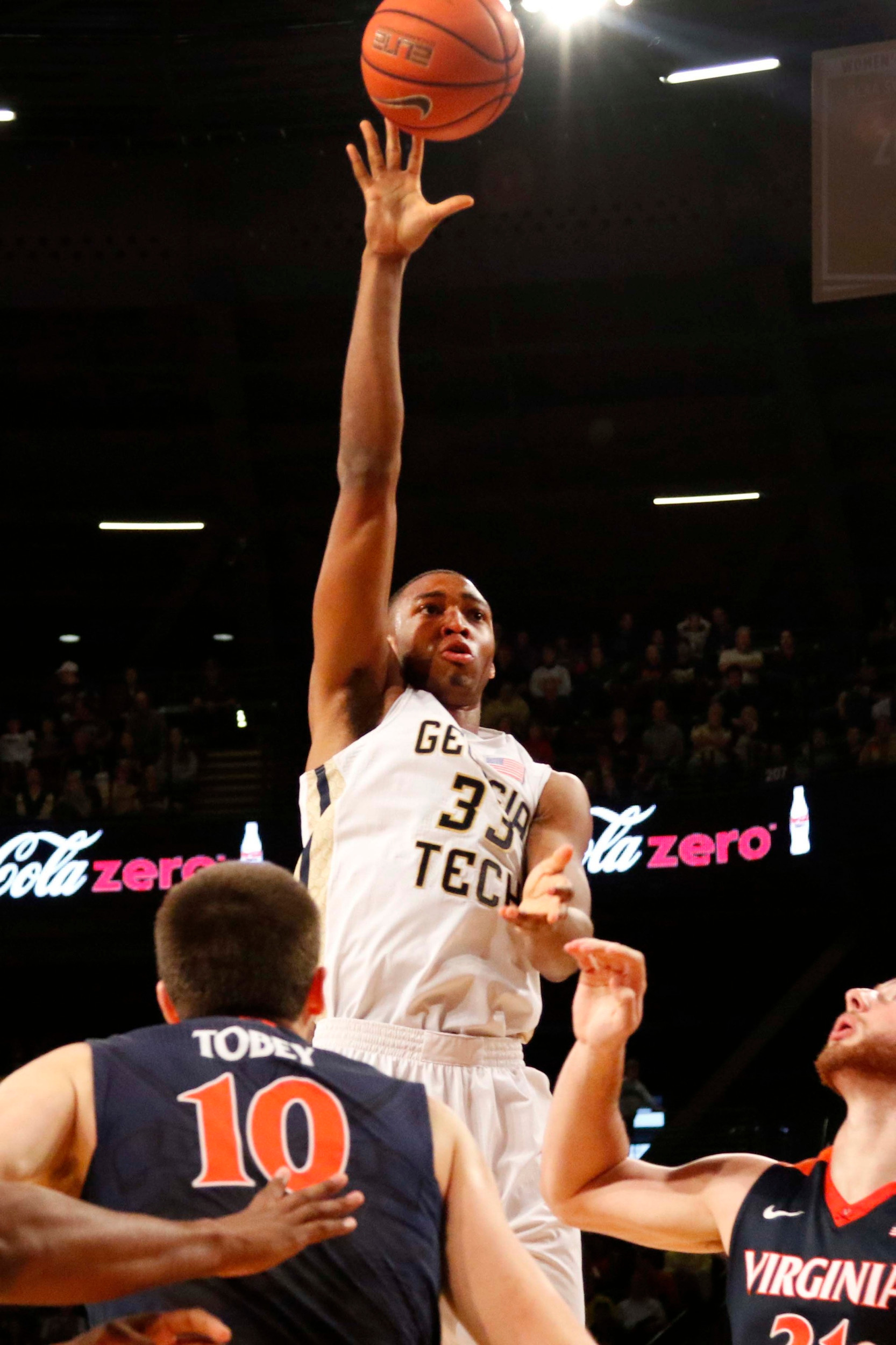 James White shoots the ball against the Virginia Cavaliers. Brett Davis-USA TODAY Sports