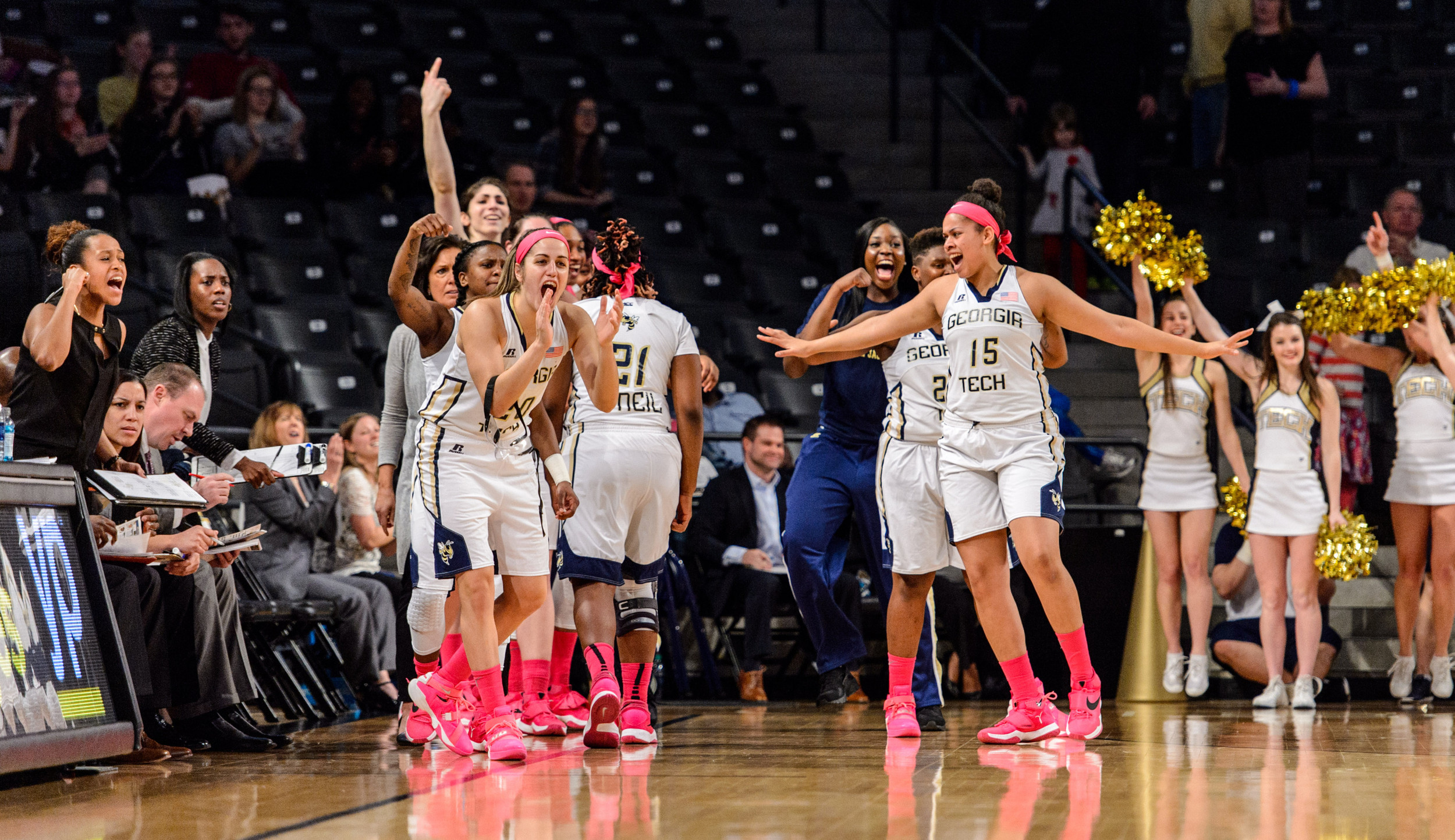 The bench reacts