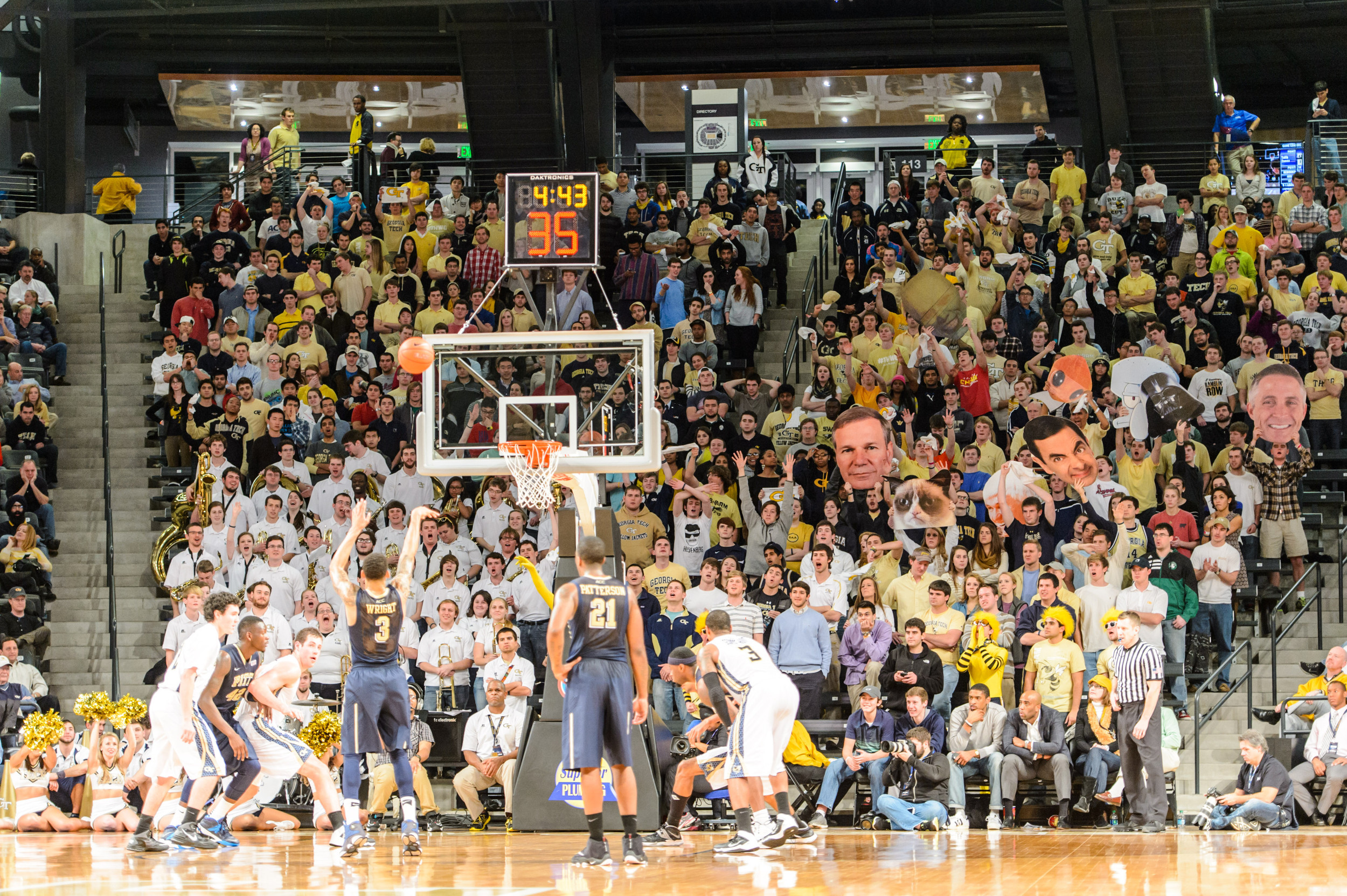 The student section tries to distract Pitt