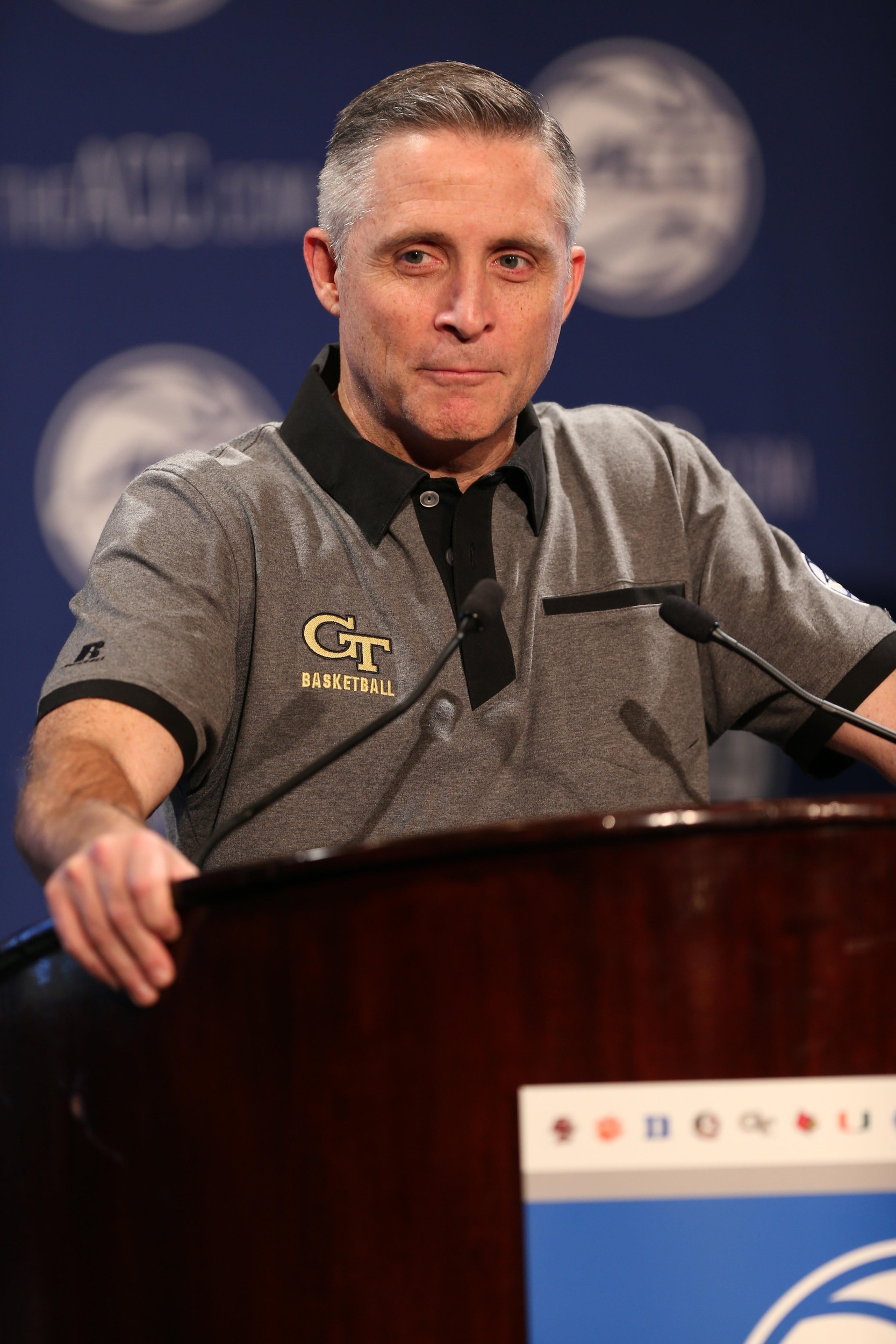 Georgia Tech coach Brian Gregory during ACC media day at The Ritz-Carlton. Credit: Jim Dedmon-USA TODAY Sports