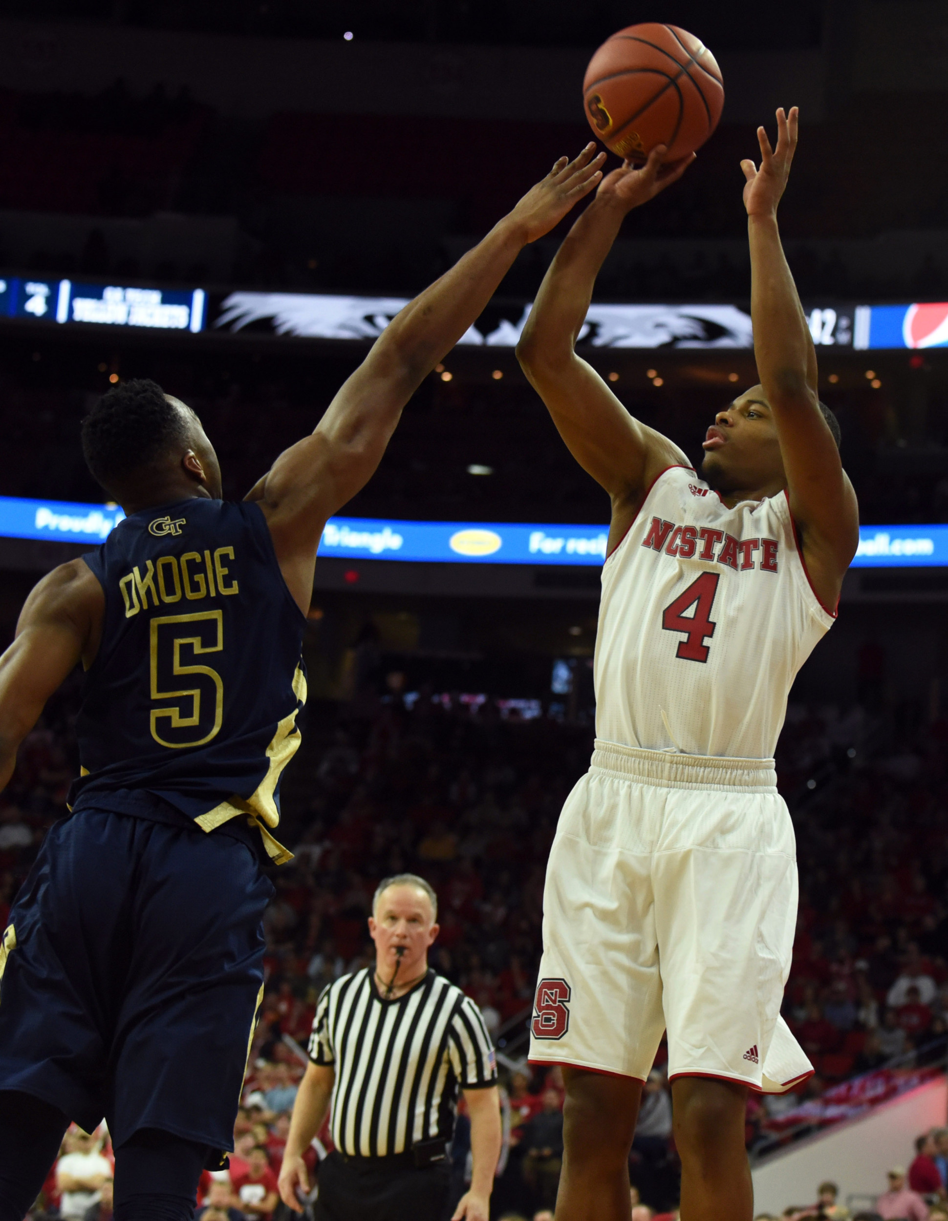 Guard Josh Okogie defends during the first half. Credit: Rob Kinnan-USA TODAY Sports