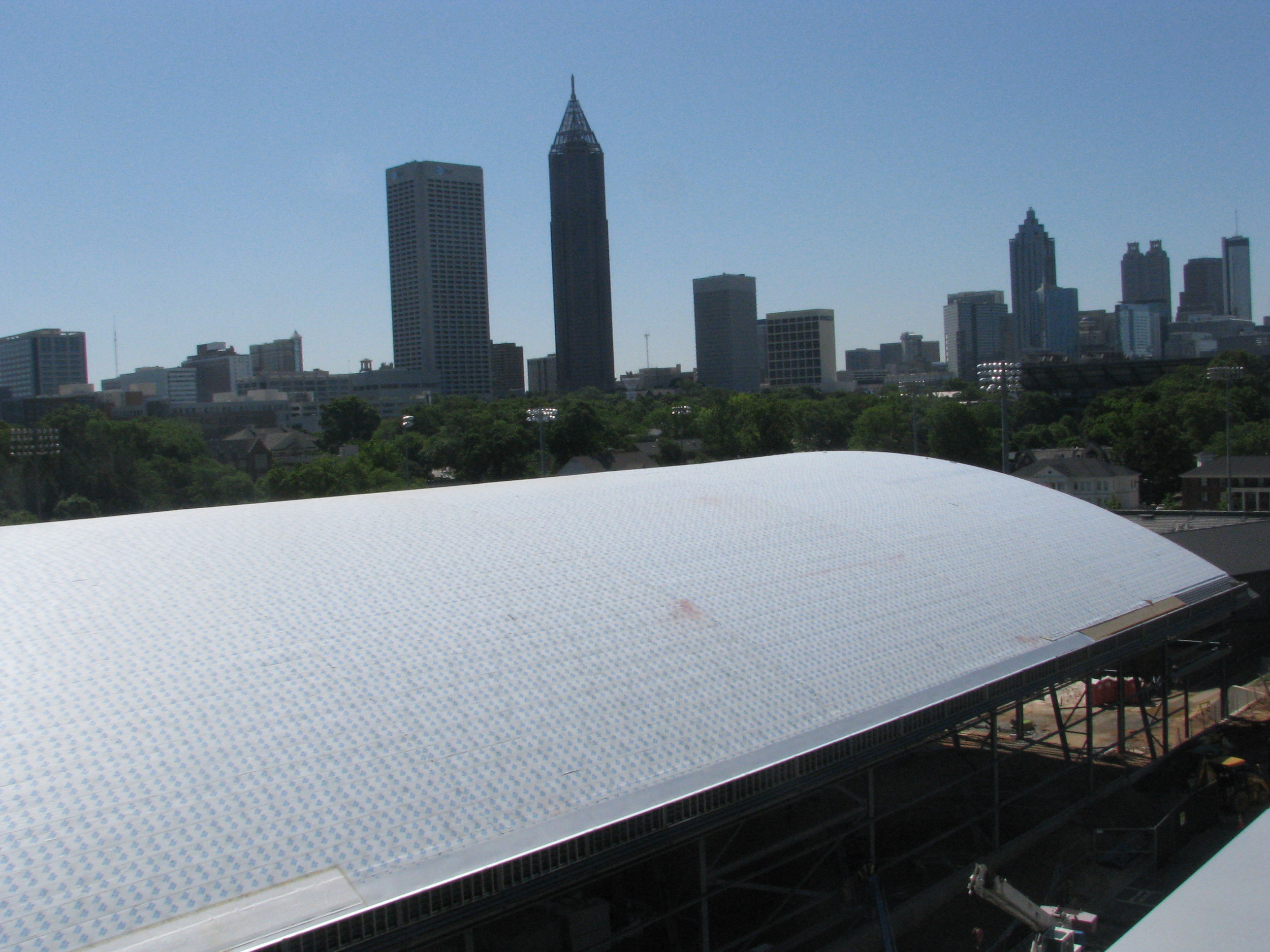 Week 17 - Photo taken on April 29, 2011 - Downtown in background of practice facility