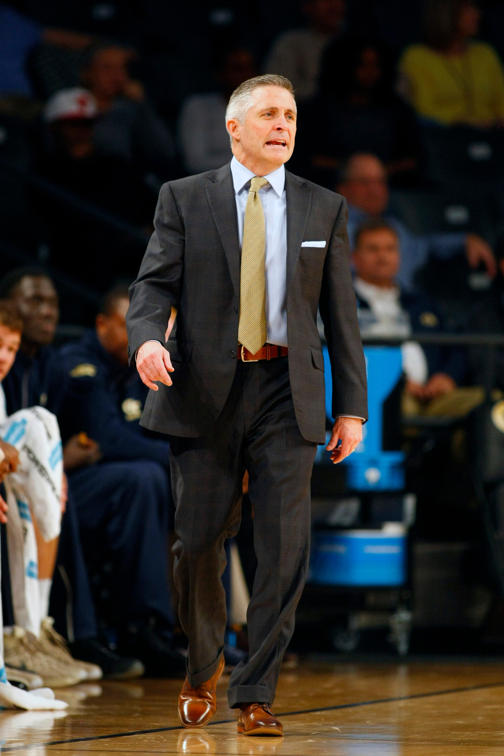 Yellow Jackets head coach Brian Gregory coaches against the Green Bay Phoenix in the first half at McCamish Pavilion. Credit: Brett Davis-USA TODAY Sports