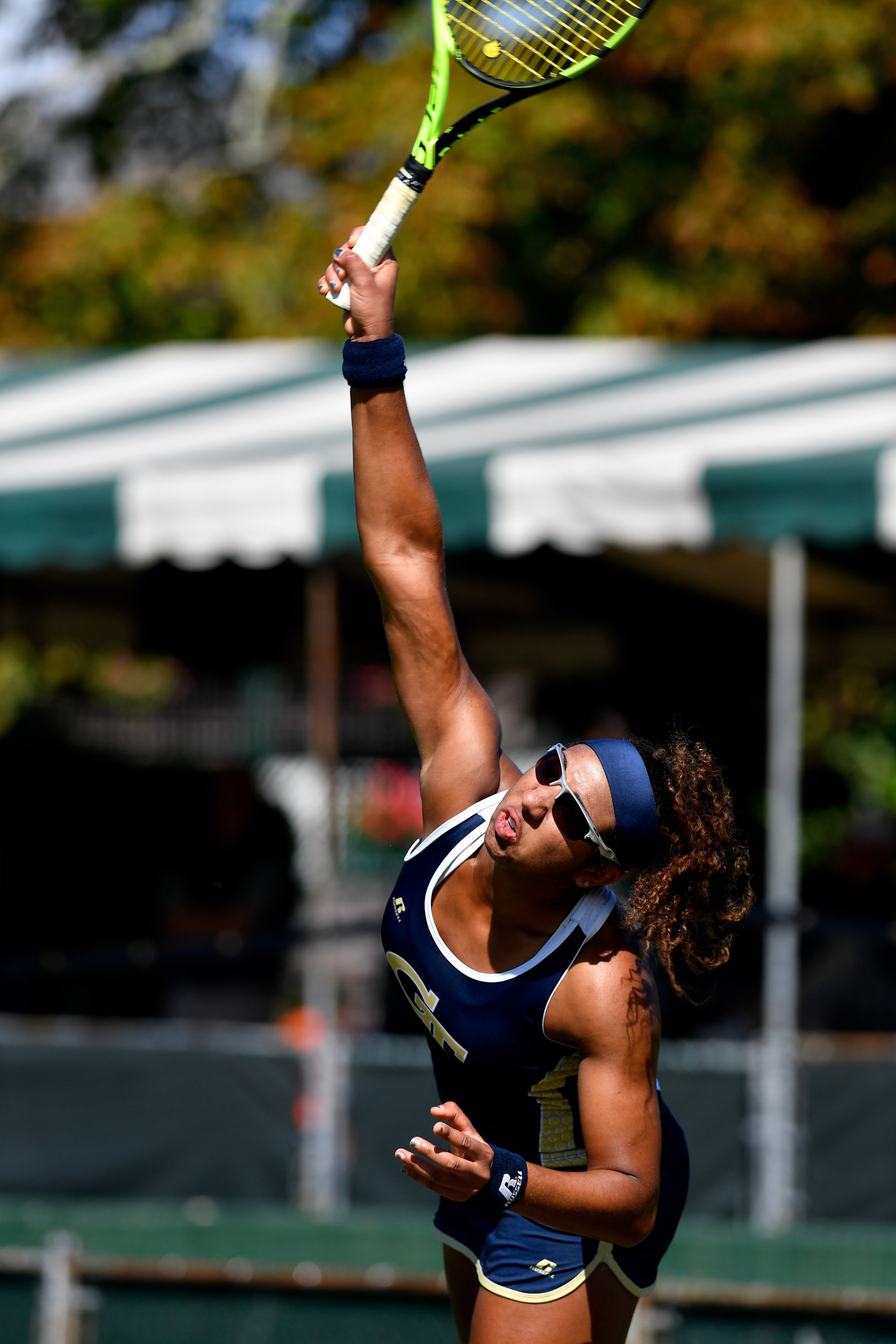 Georgia Tech's Rasheeda McAdoov competes during a match at the Hall of Fame Tennis Club. Credit: Brian Fluharty-USA TODAY Sports