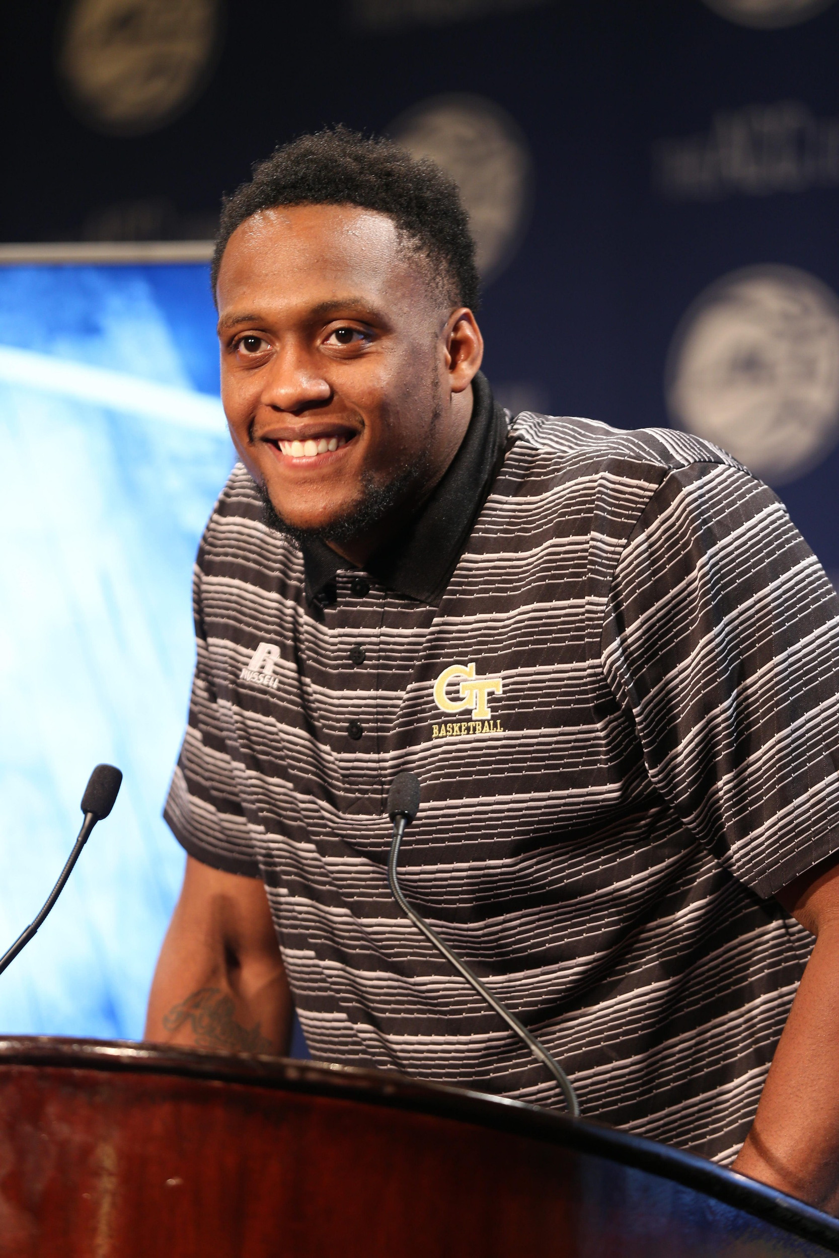 Charles Mitchell of the Georgia Tech Yellow Jackets during ACC media day at The Ritz-Carlton. Credit: Jim Dedmon-USA TODAY Sports