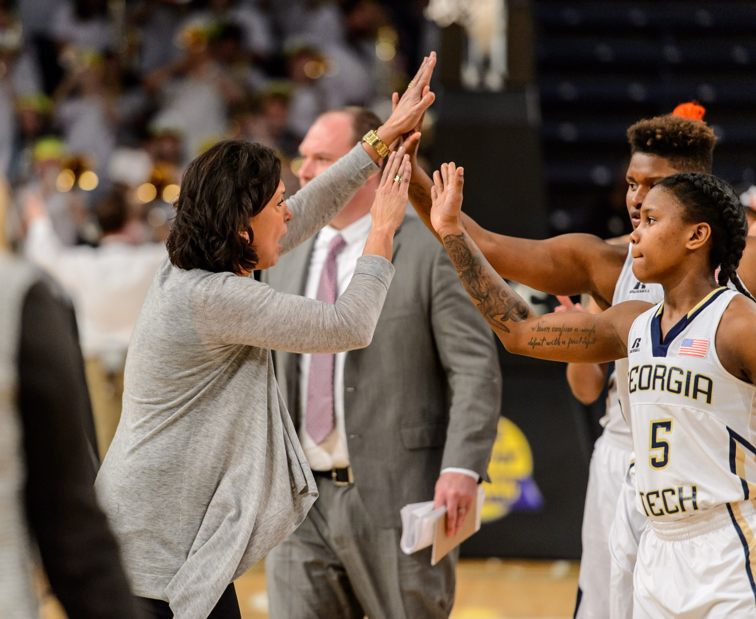 Ciani Cryor (5), Coach MaChelle Joseph