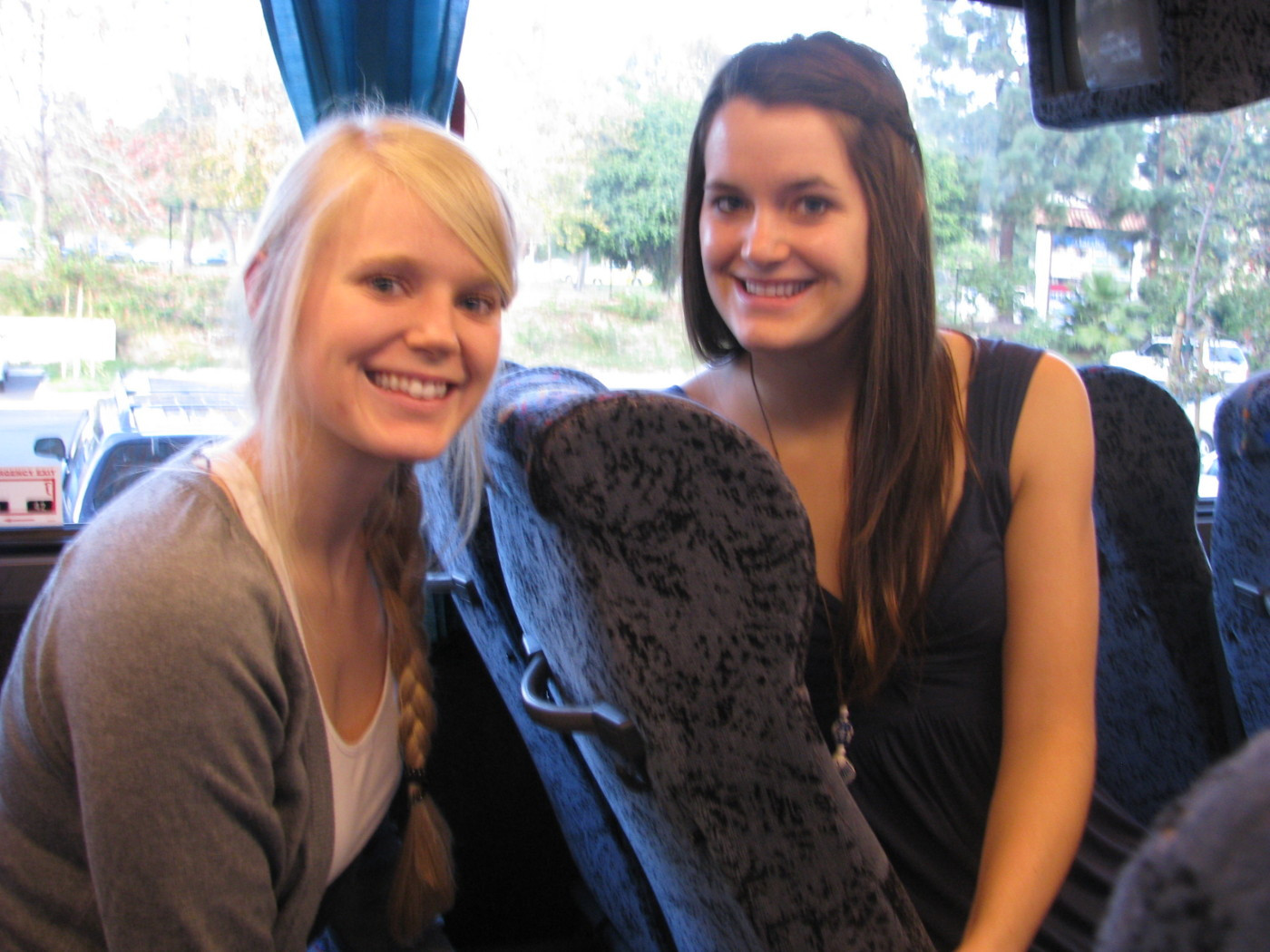 On the bus heading to Duke's in Malibu for dinner