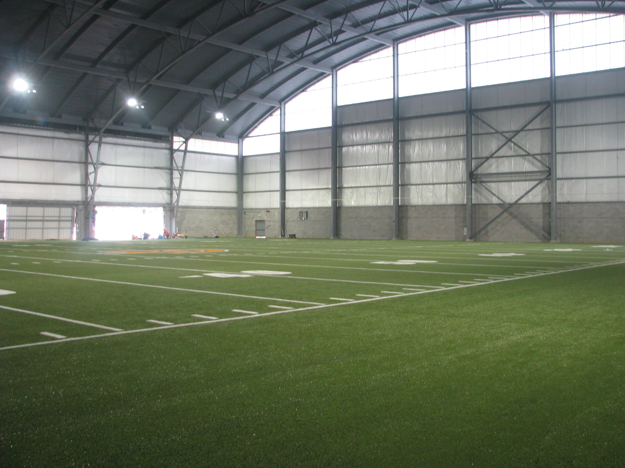Photo taken of Brock Indoor Practice Facility - July 21, 2011 - The turf is down inside the facility
