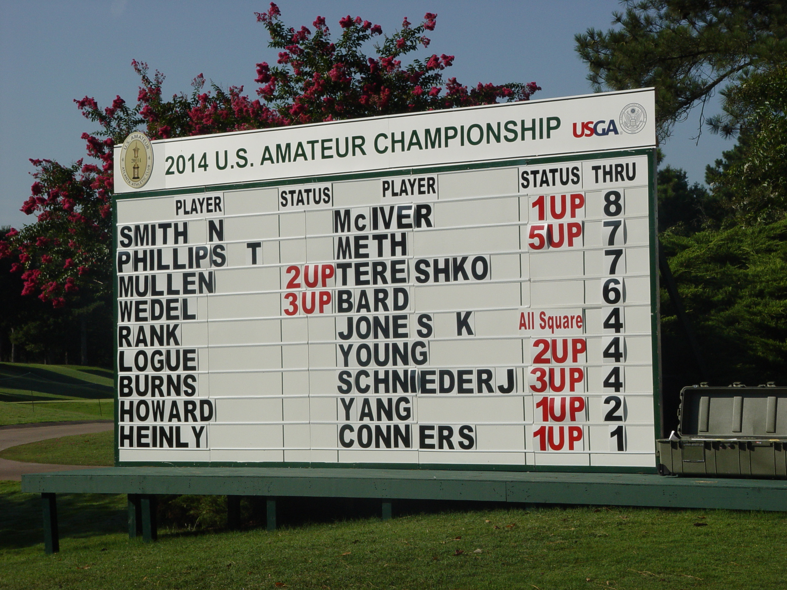 Ollie Schniederjans during the second round of match play at the U.S. Amateur, August 14, 2014, Atlanta Athletic Club, Johns Creek, Ga.