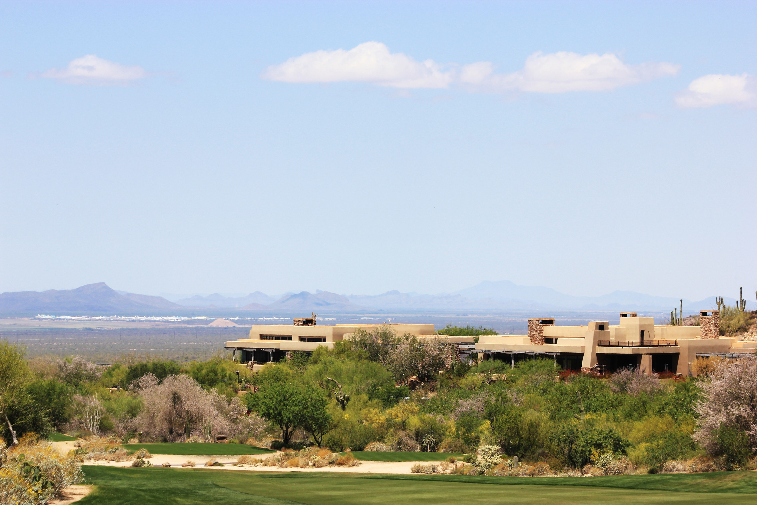 View of the clubhouse at Gallery Golf Club during the second round of the NCAA Tucson Regional, Gallery Golf Club, Marana, Ariz.