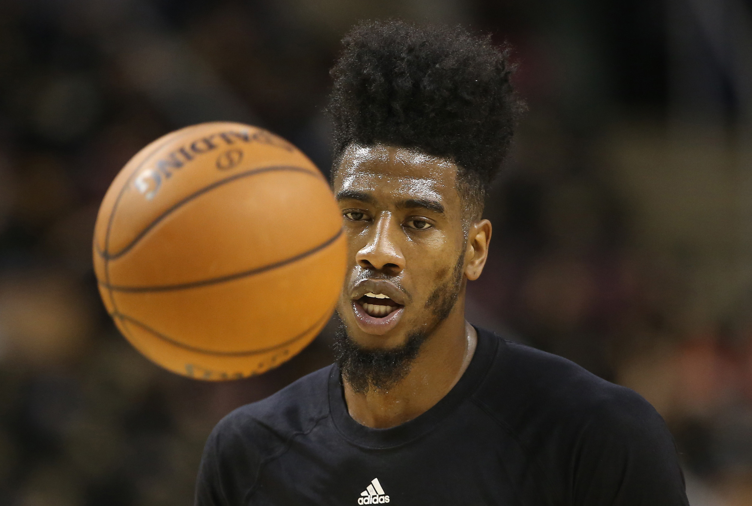 Nov 25, 2015; Toronto, Ontario, CAN; Cleveland Cavaliers guard Iman Shumpert (4) warms up before their game against the Toronto Raptors at Air Canada Centre. Credit: Tom Szczerbowski-USA TODAY Sports
