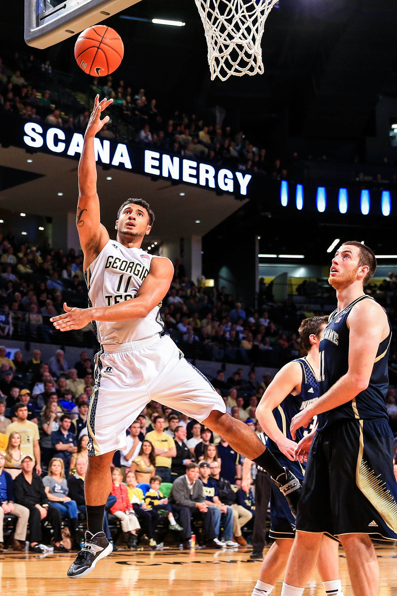Jan 11, 2014; Atlanta, GA, USA; Georgia Tech Yellow Jackets guard Chris Bolden (11) shoots a basket in the second half against the Notre Dame Fighting Irish at Hank McCamish Pavilion. Georgia Tech won 74-69. Mandatory Credit: Daniel Shirey-USA TODAY Sports