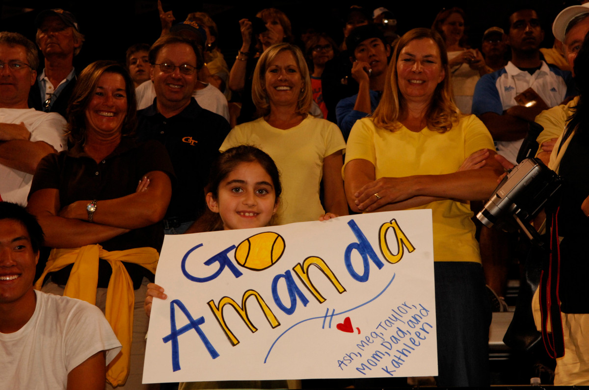 NCAA Championship Match: Atlanta native Amanda McDowell had a large cheering section for her win at No. 4 singles, led by her sister.