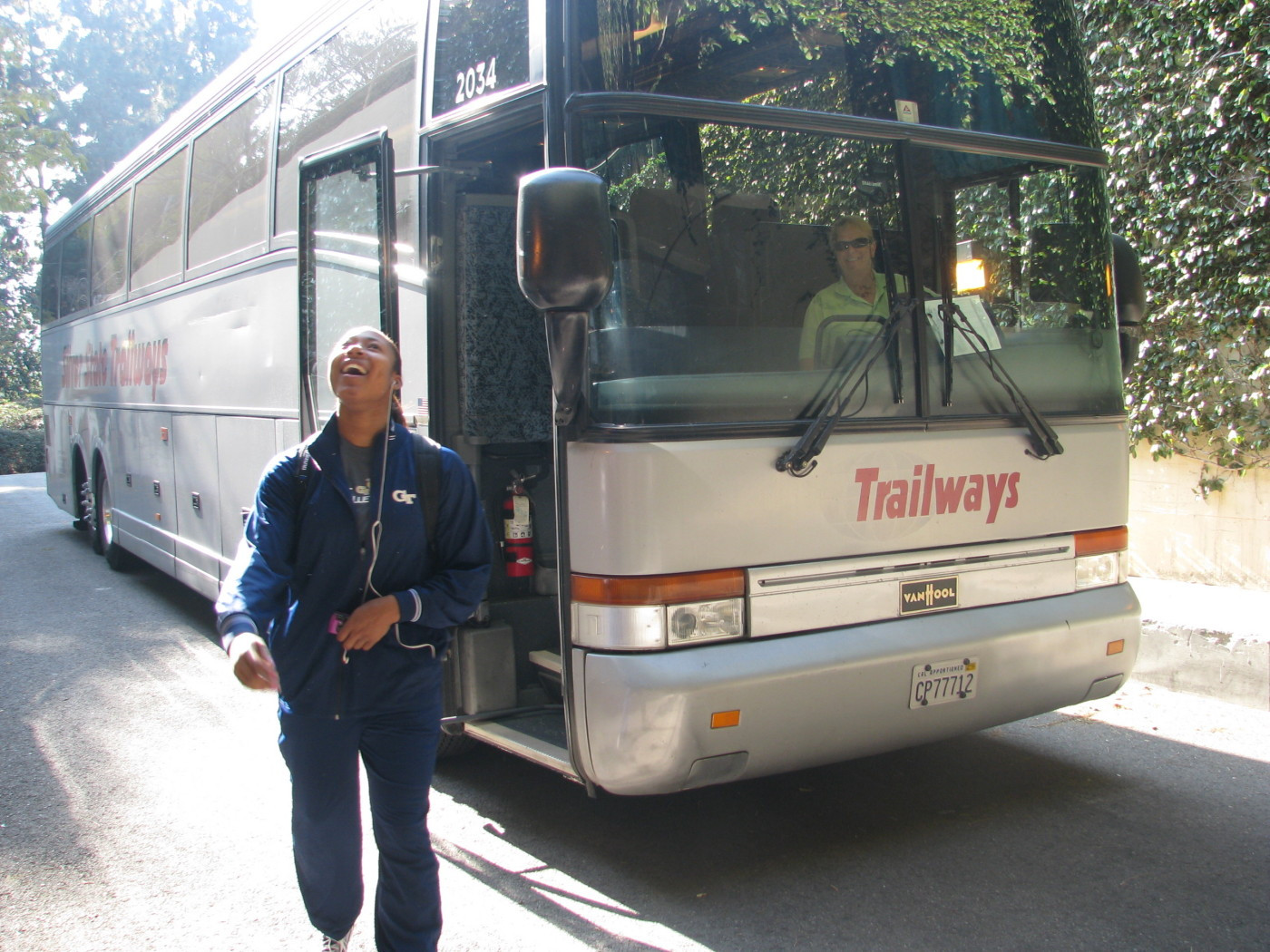 Getting off the bus for practice