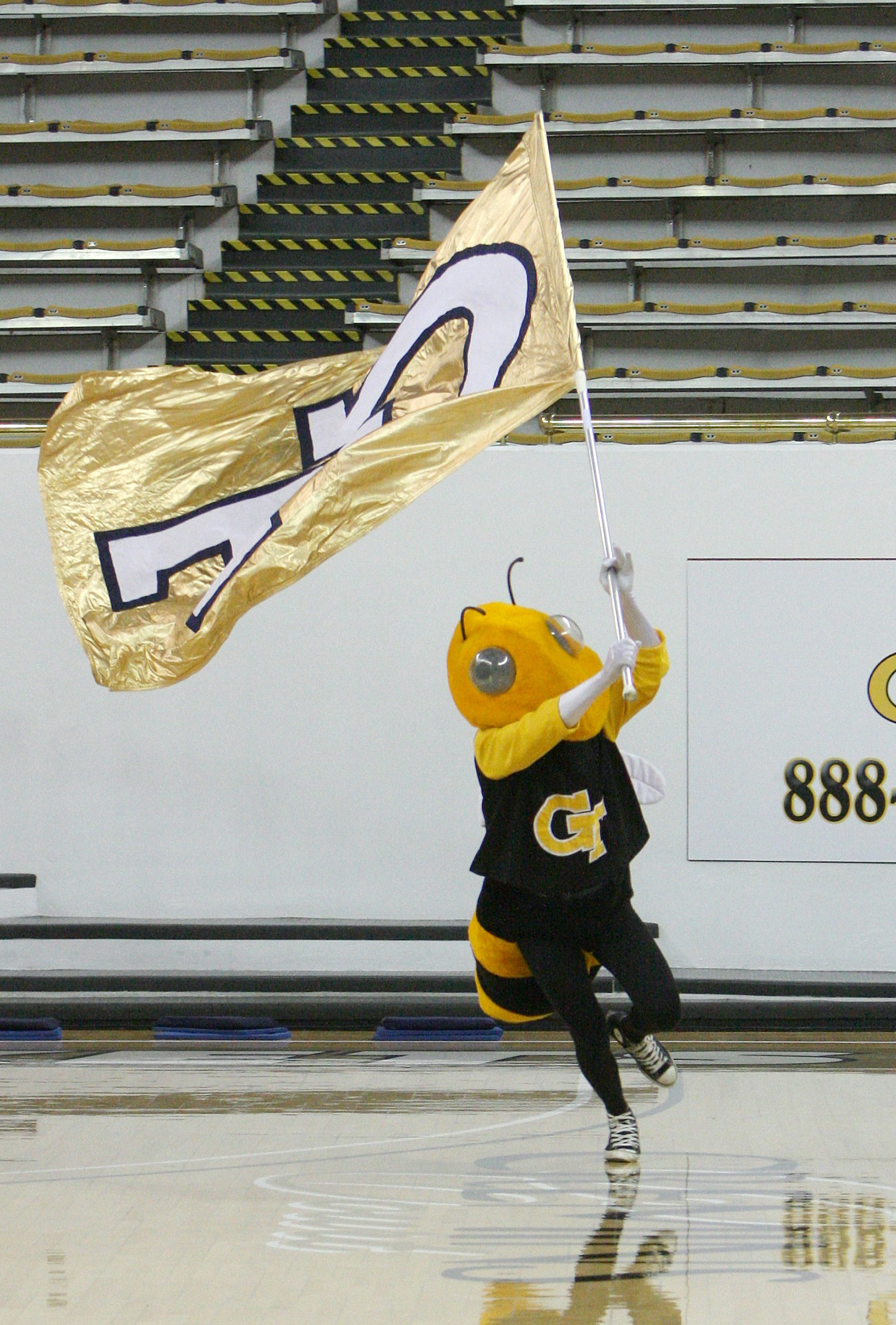 Buzz with Georgia Tech flag
