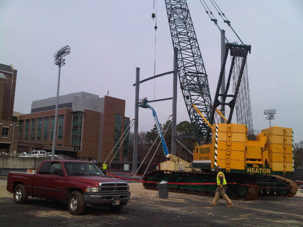 Week 10 - Photo taken on March 7, 2011 - Steel is being assembled on the site