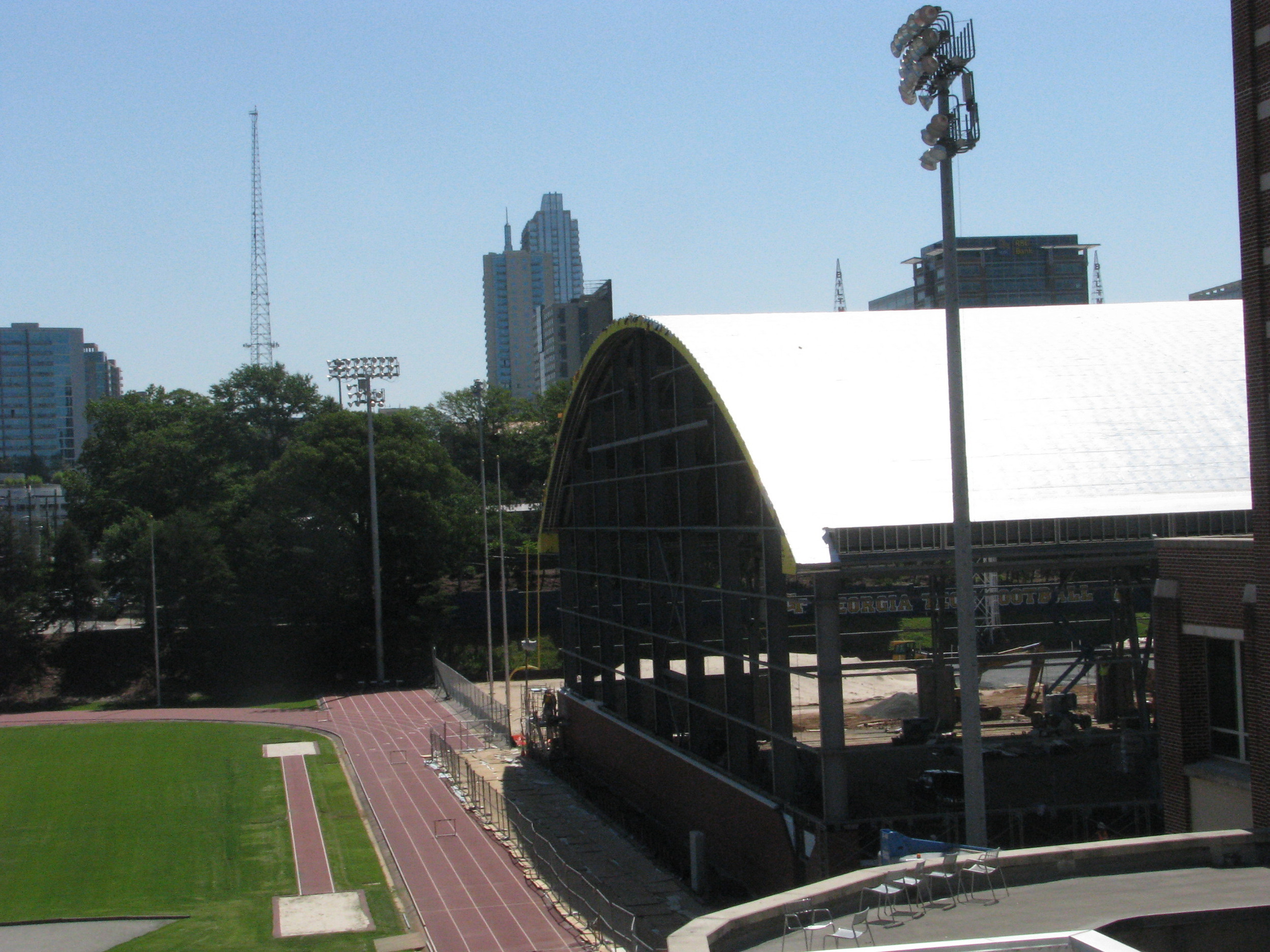 Week 17 - Photo taken on April 29, 2011 - Practice facility overlooks track