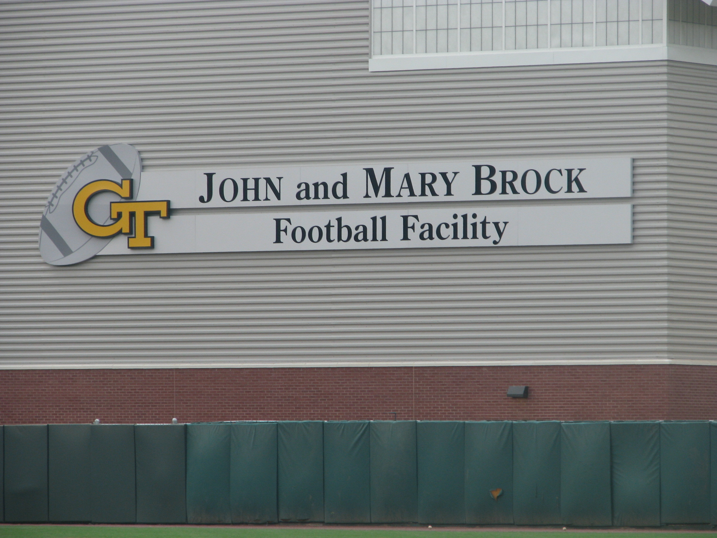 Photo taken of Brock Indoor Practice Facility - July 21, 2011 - The sign is up on the outside of the facility