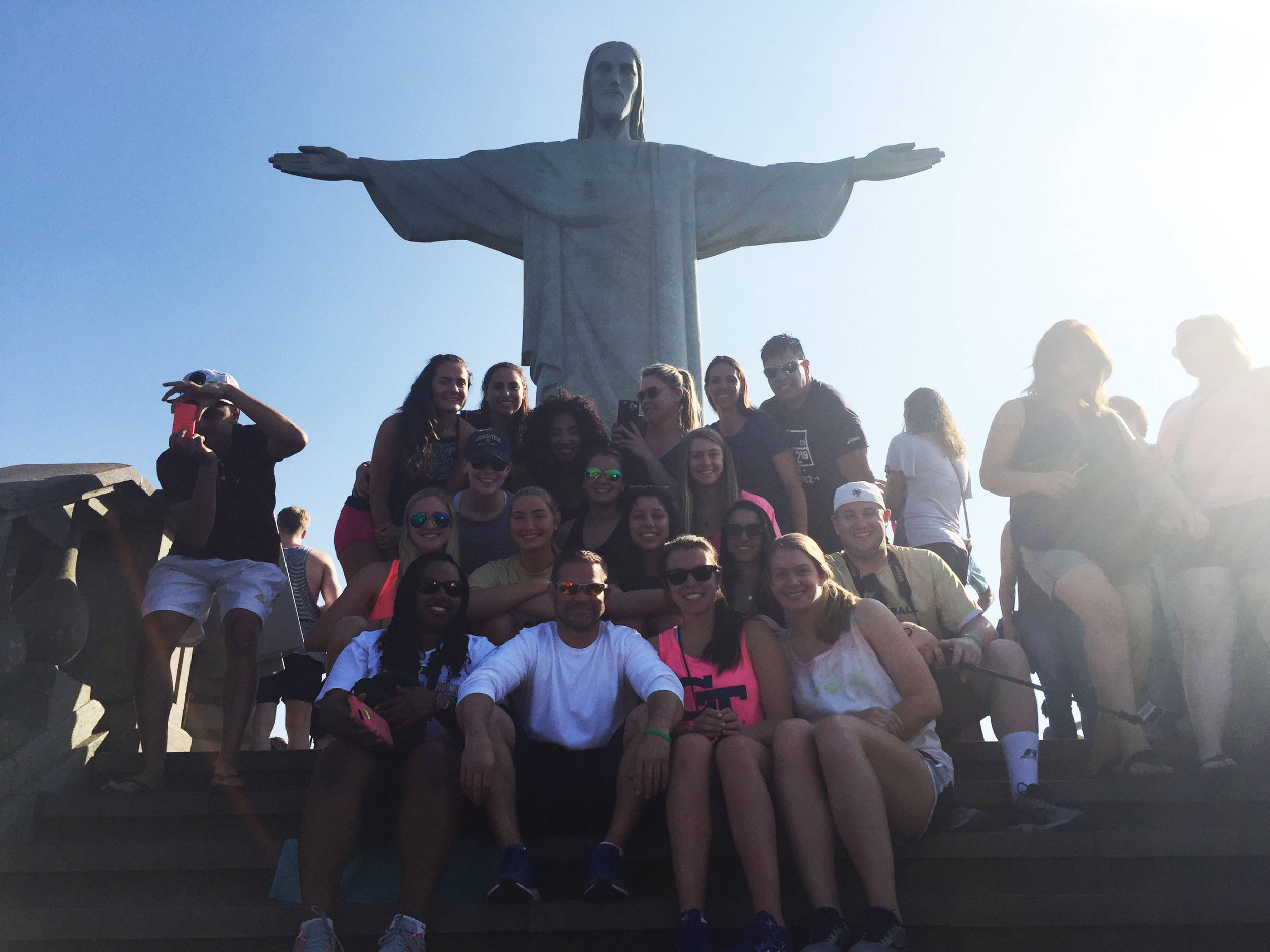 Team in front of Christ The Redeemer