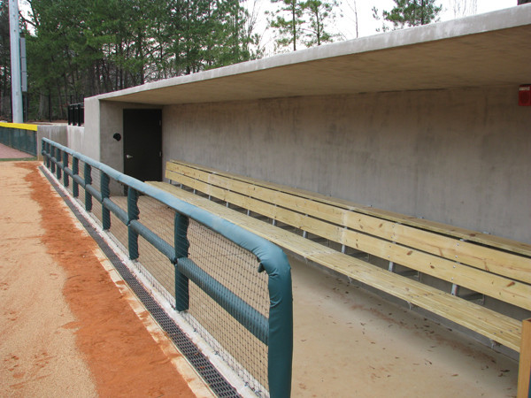 Softball team practices in its new stadium for the first time.