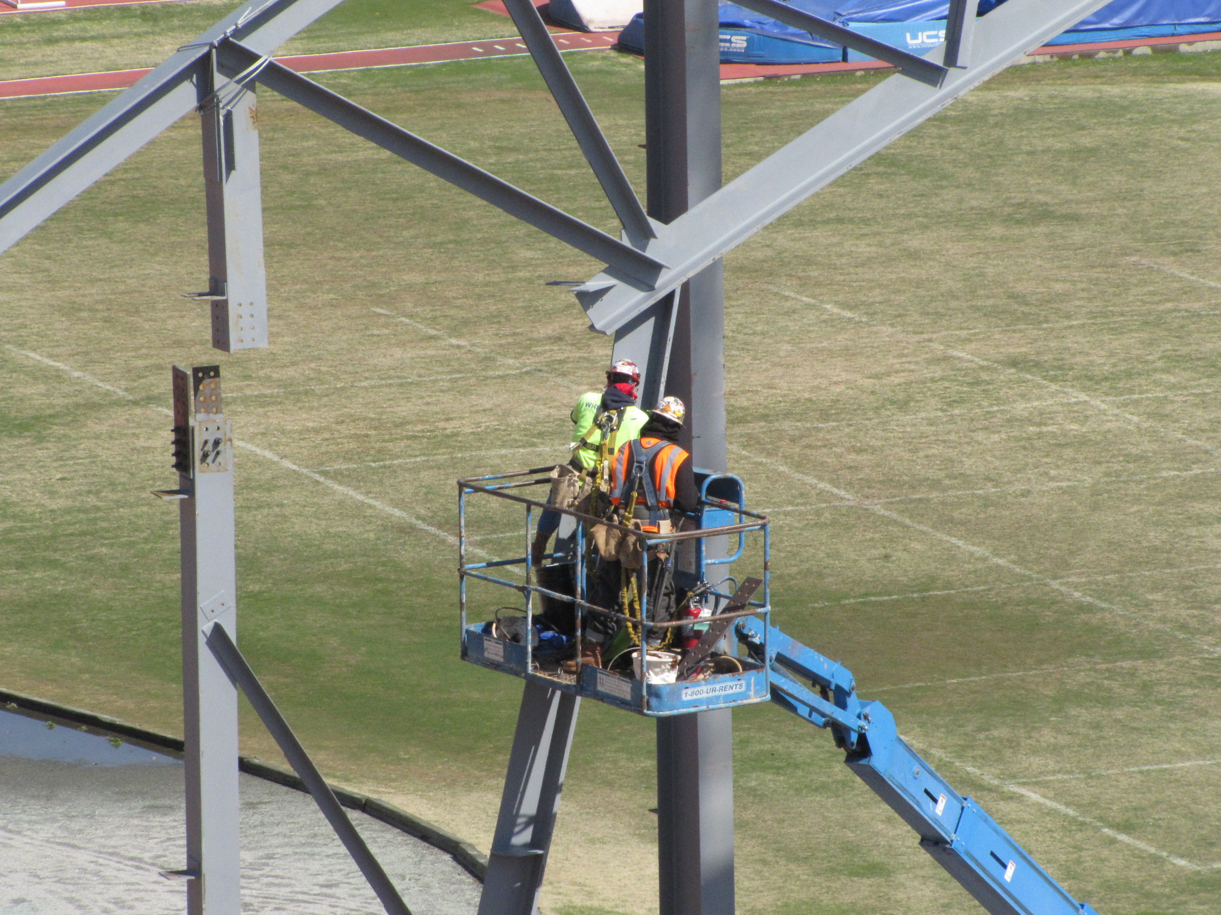 Week 10 - Photo taken on March 11, 2011 - Progress is being made on the indoor facility. The steel frame is starting to go up.