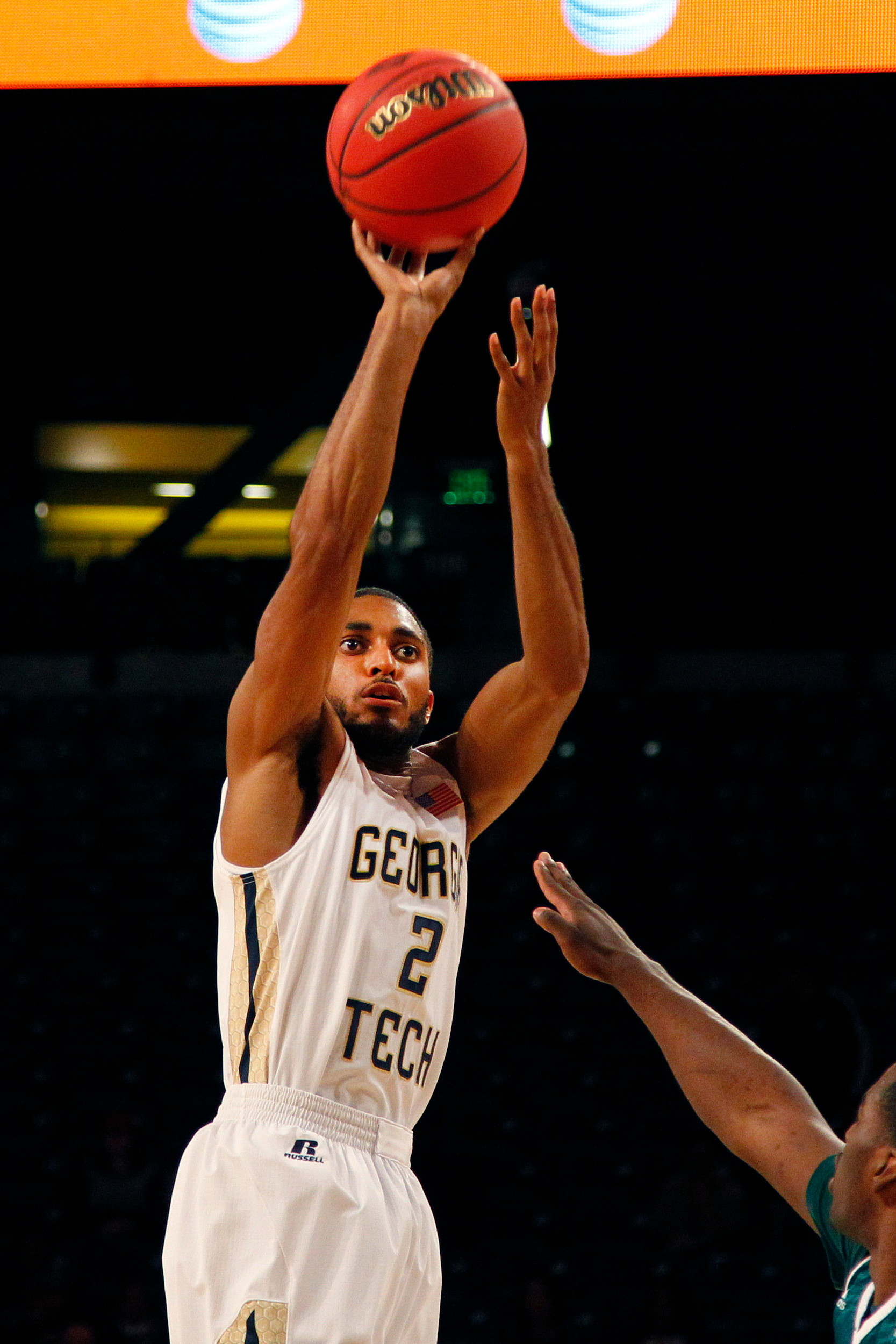 Yellow Jackets guard Adam Smith shoots the ball against the Green Bay Phoenix in the first half at McCamish Pavilion. Credit: Brett Davis-USA TODAY Sports