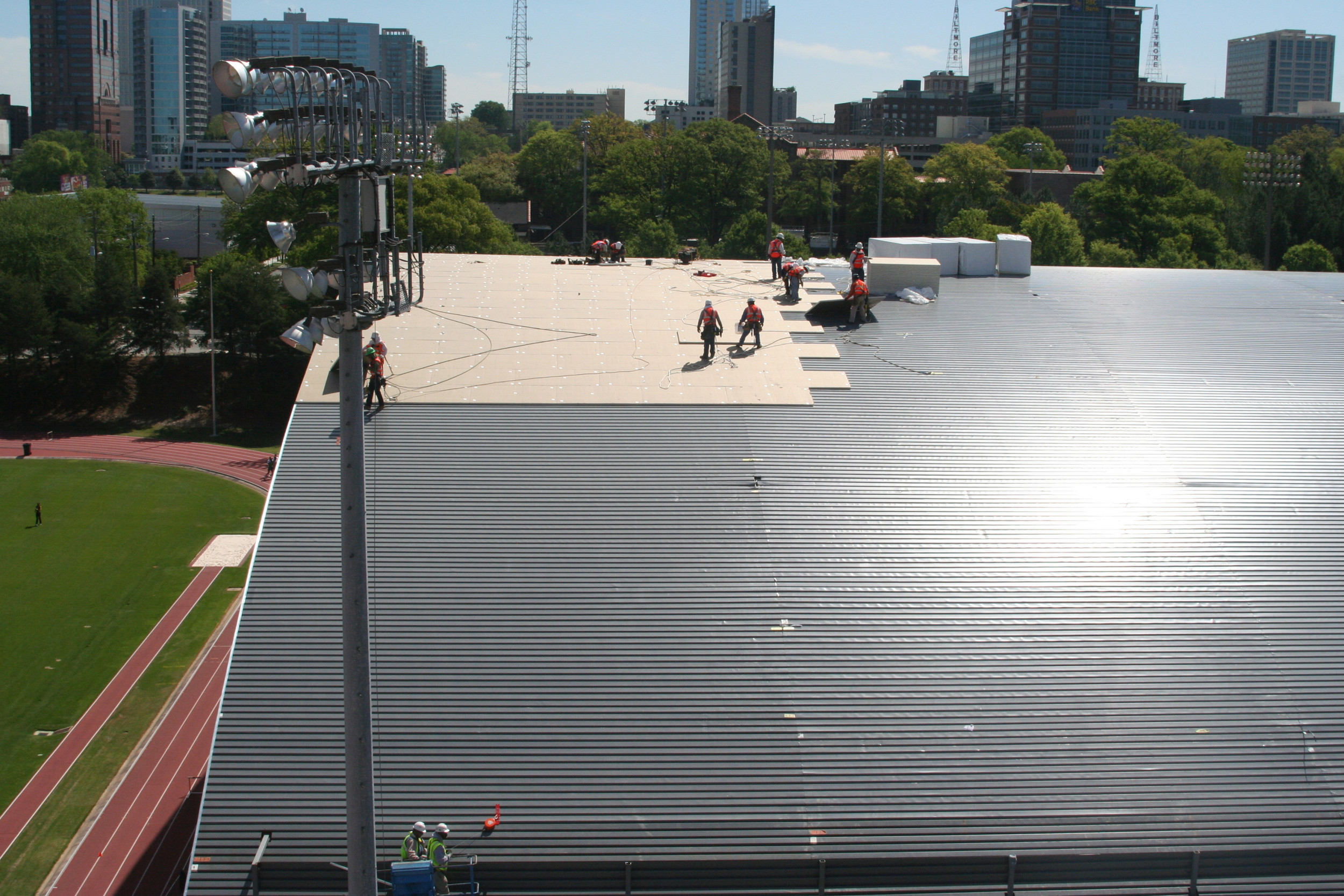 Week 15 - Photo taken on April 13, 2011 - White roofing is starting to go down - Photo taken by Josie G. Giles â?¢ School of Chemical & Biomolecular Engineering
