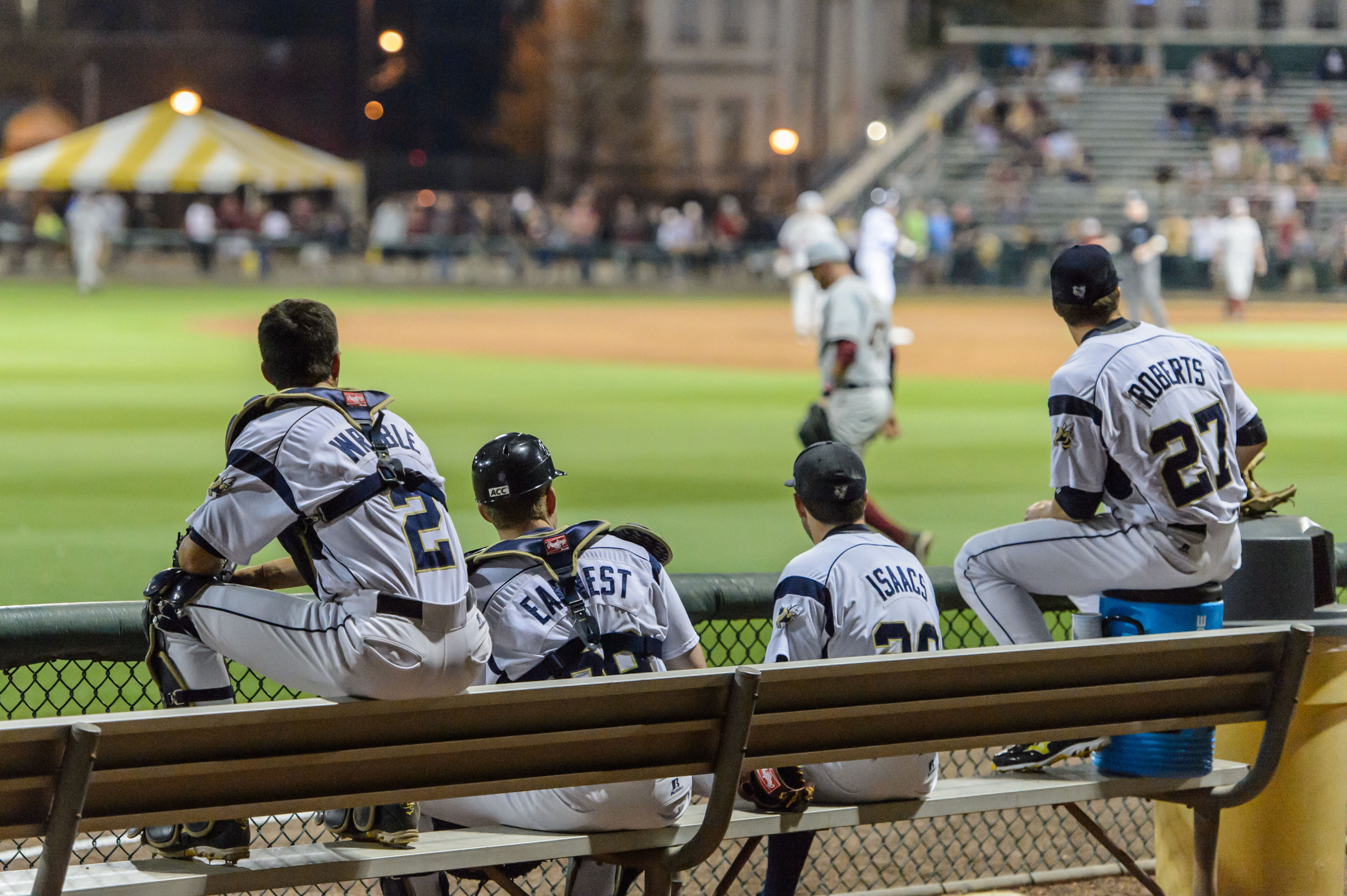 Mitch Earnest (29), Dusty Isaacs (28), Jonathan Roberts (27), Grant Wruble (2)