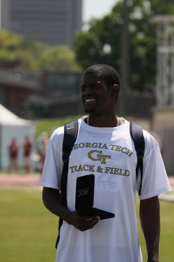 James Lemons on his way to a third-place finish in the long jump