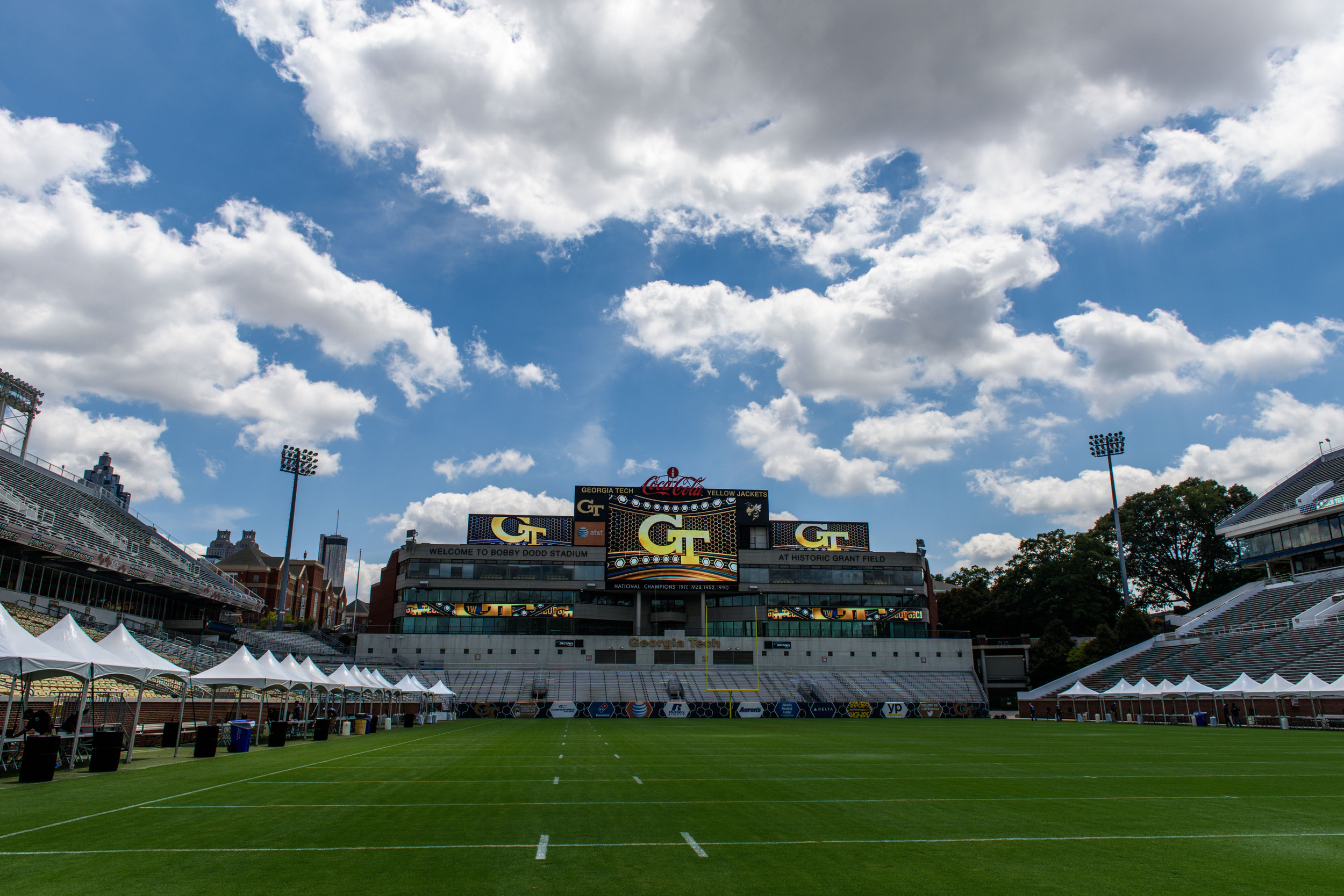 The field is ready for the fans at Fan Day