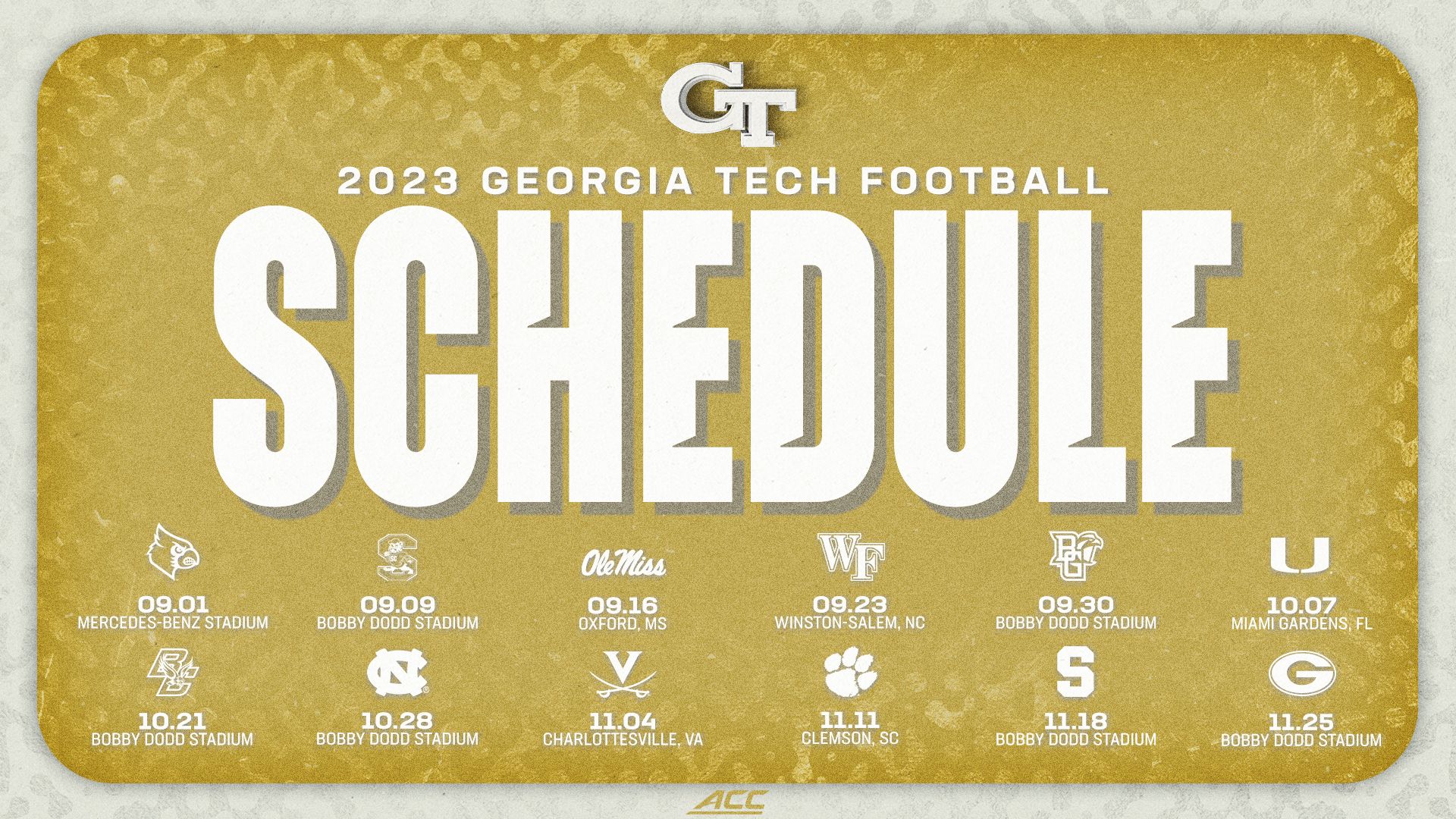 Tech’s 2023 Football Schedule Finalized Football —