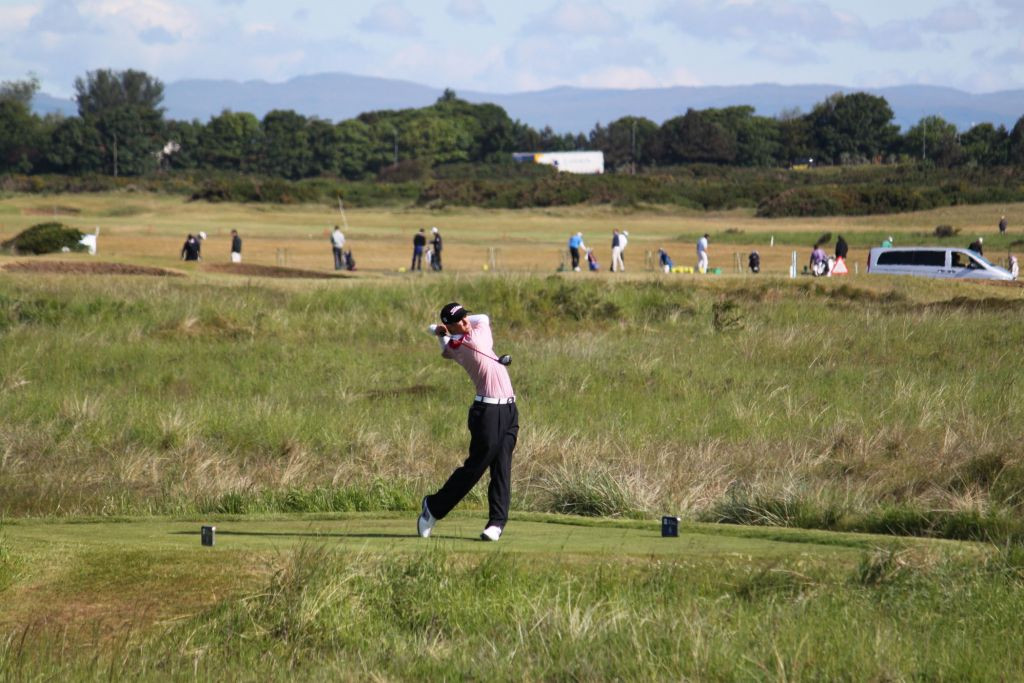 James White on the sixth tee during his first round of the British Amateur at Royal Troon - June 18, 2012