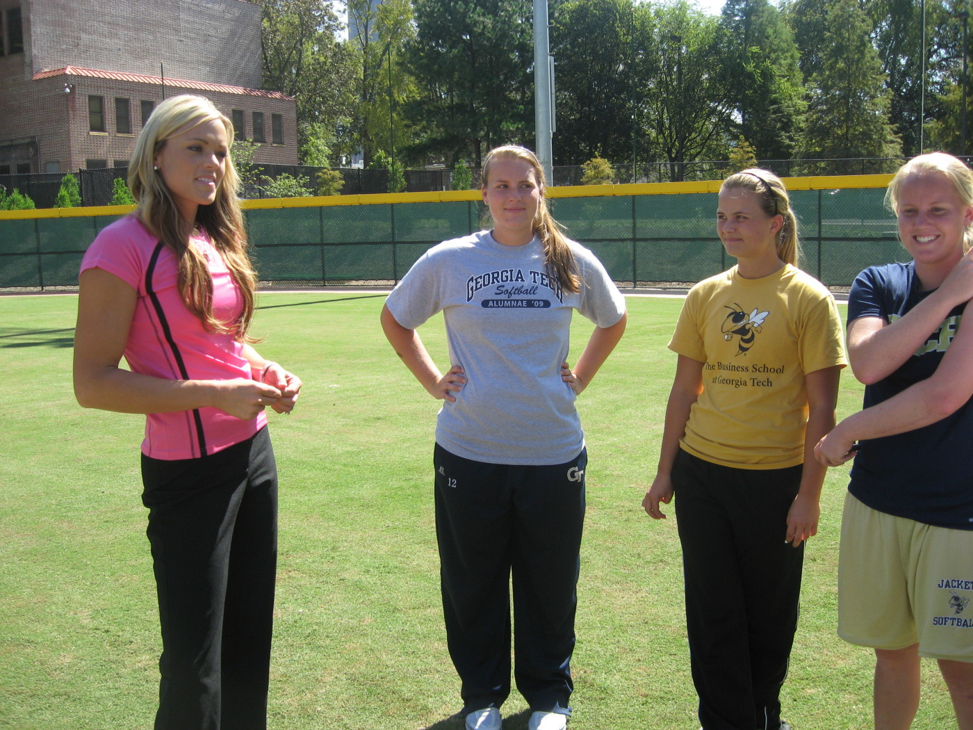Jennie Finch visits softball practice:October 1, 2009