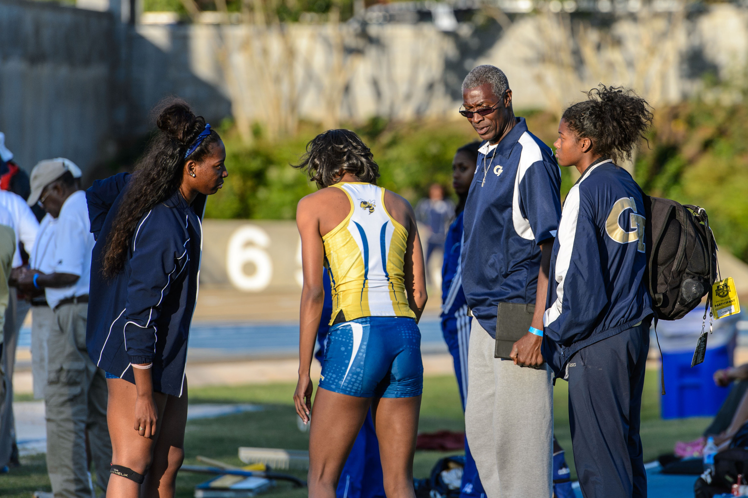 Nat Page talks to his long jumpers