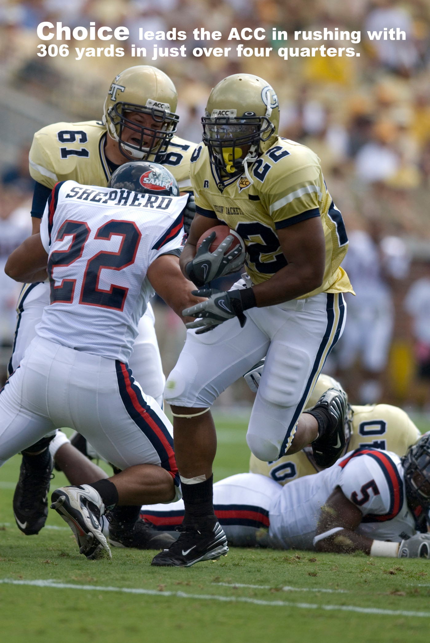 Georgia Tech senior running backTashard Choice is off to a fast start in 2007.