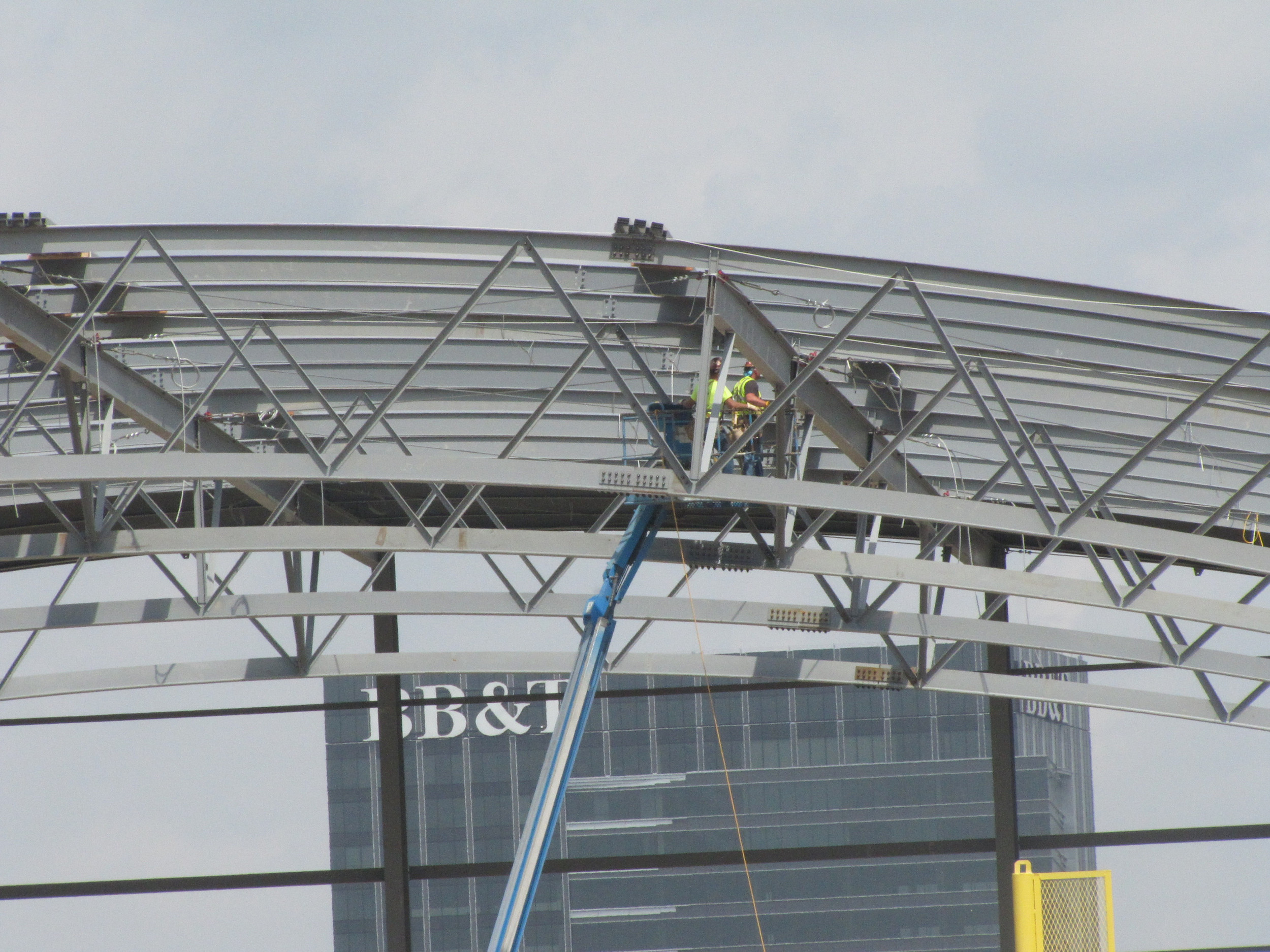 Week 12 - Photo taken on March 23, 2011 - Workers continue to work on steal structure.