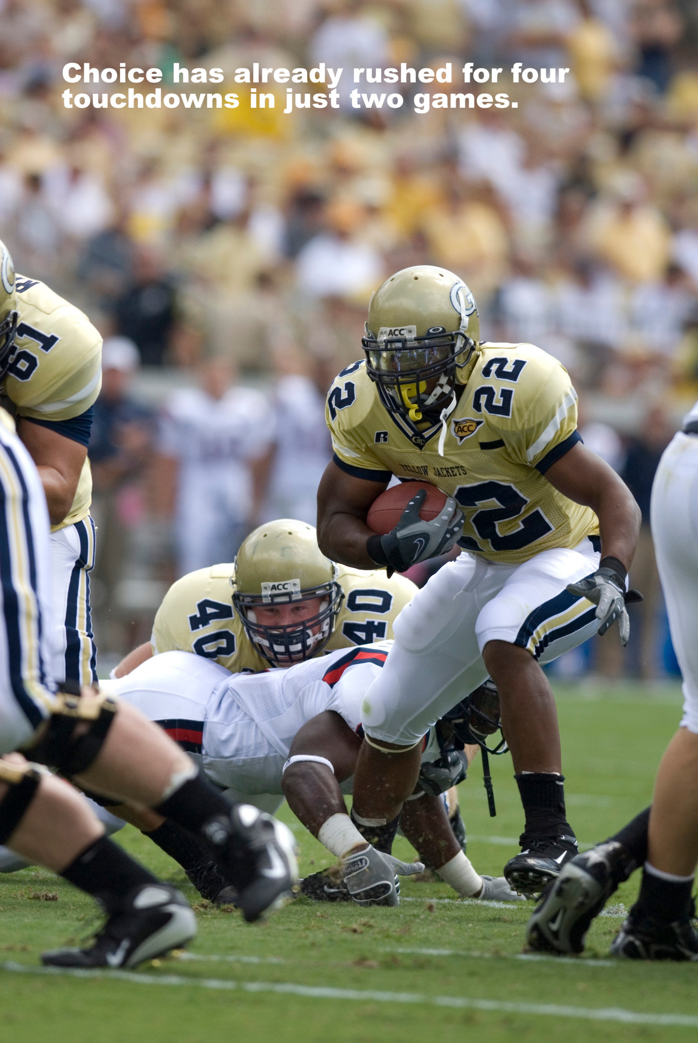 Georgia Tech senior running backTashard Choice is off to a fast start in 2007.