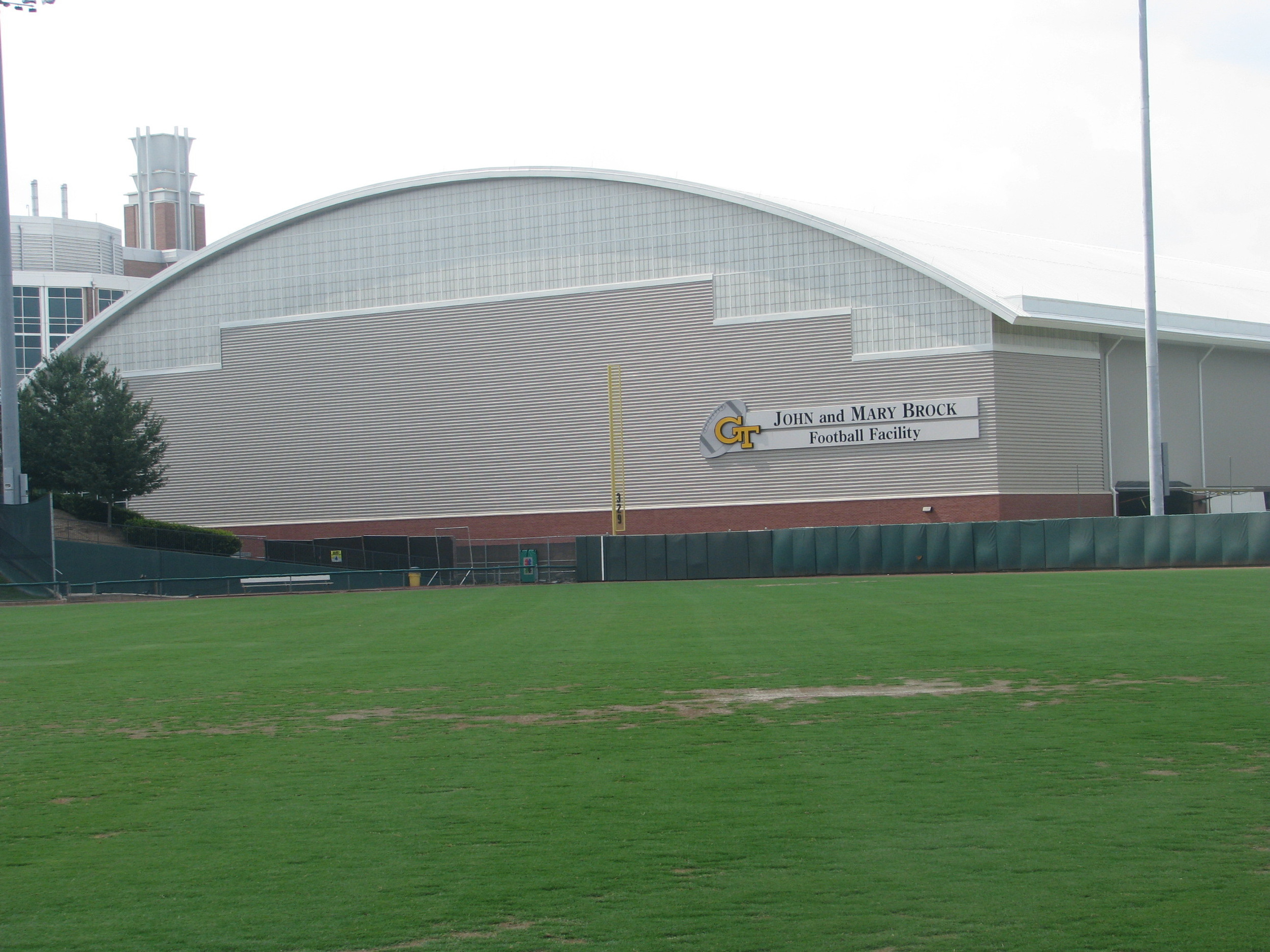 Photo taken of Brock Indoor Practice Facility - July 21, 2011 - The sign is up on the outside of the facility