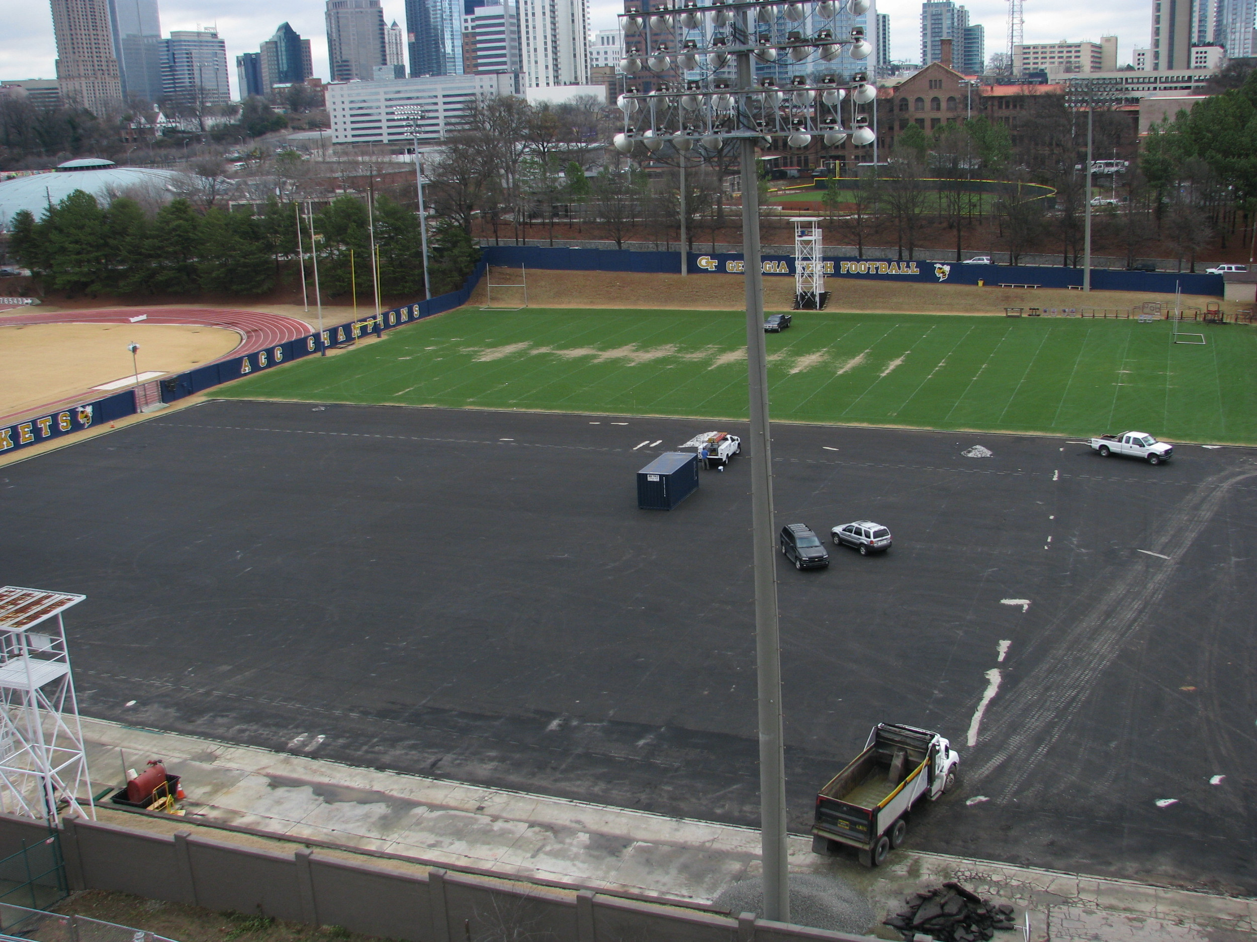 Week 4 - Photo taken on Jan. 26, 2011 - Workers slowly working on the foundation of the indoor practice facility.