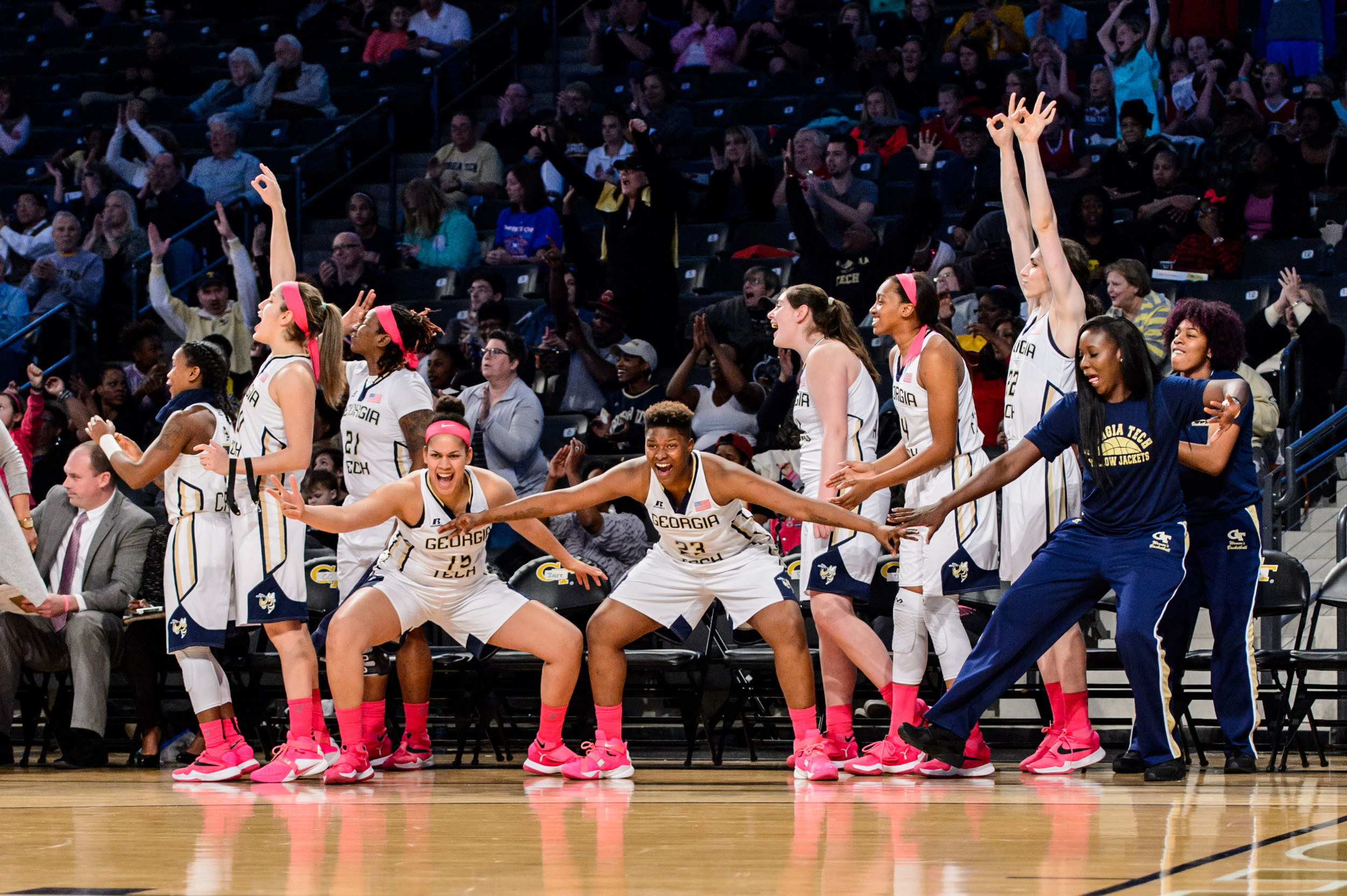 The bench reacts