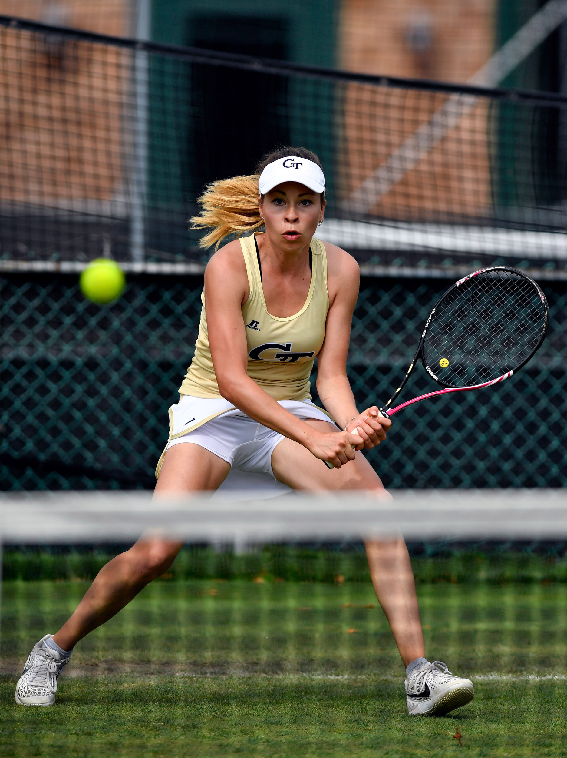 Georgia Tech's Luca Fabian competes in a match at the Hall of Fame Tennis Club. Credit: Brian Fluharty-USA TODAY Sports