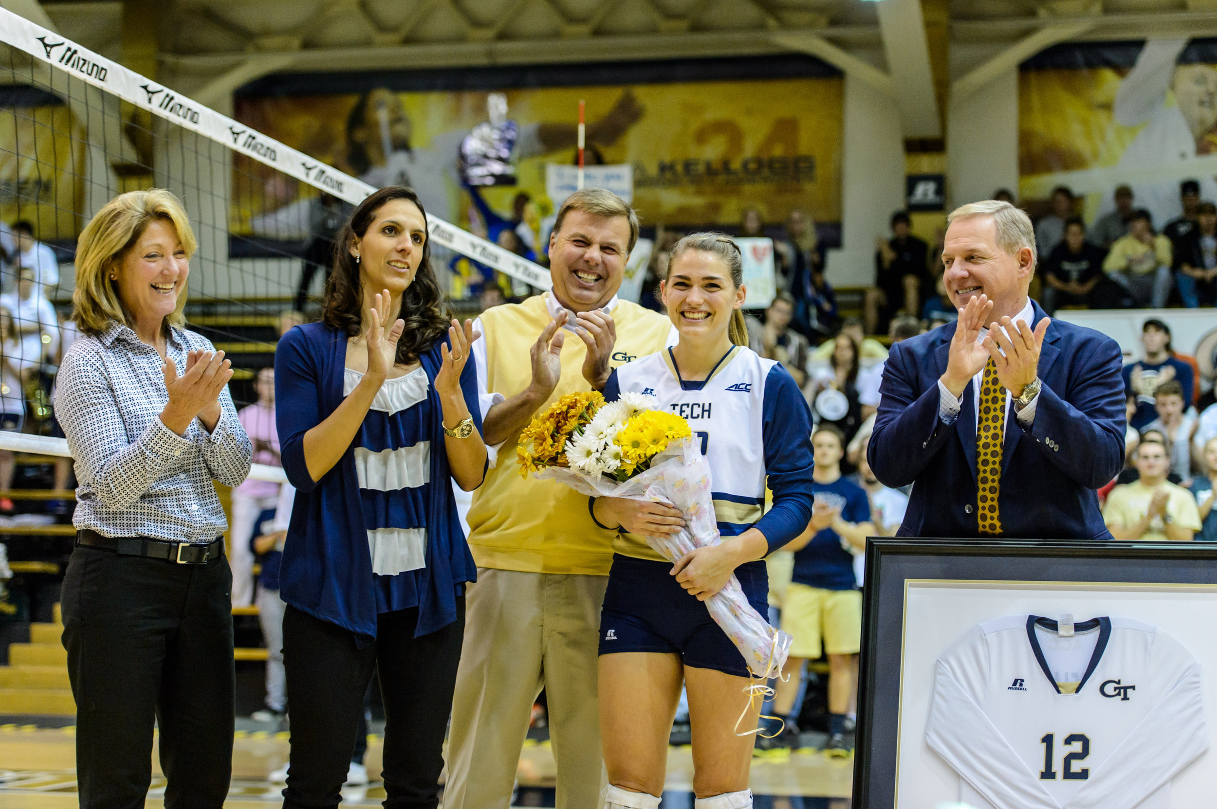 Senior Wimberly Wilson (12) was honored before the match