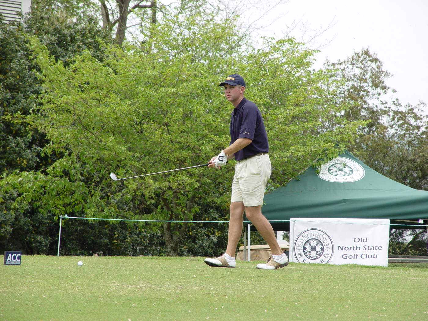 Taylor Hall prepares to hit his tee shot at No. 10 during round two of the ACC Golf Championship, April 19, 2008.