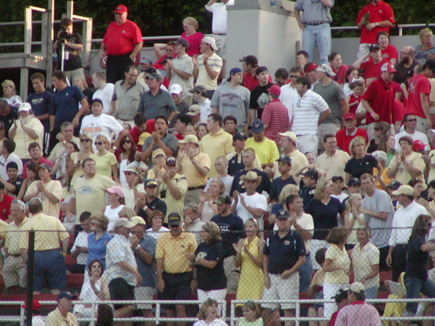 Tech fans cheer on the Jackets.
