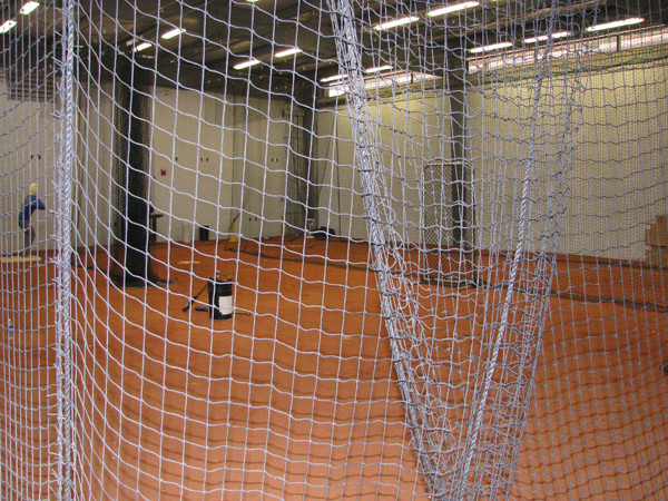 Softball team practices in its new stadium for the first time.