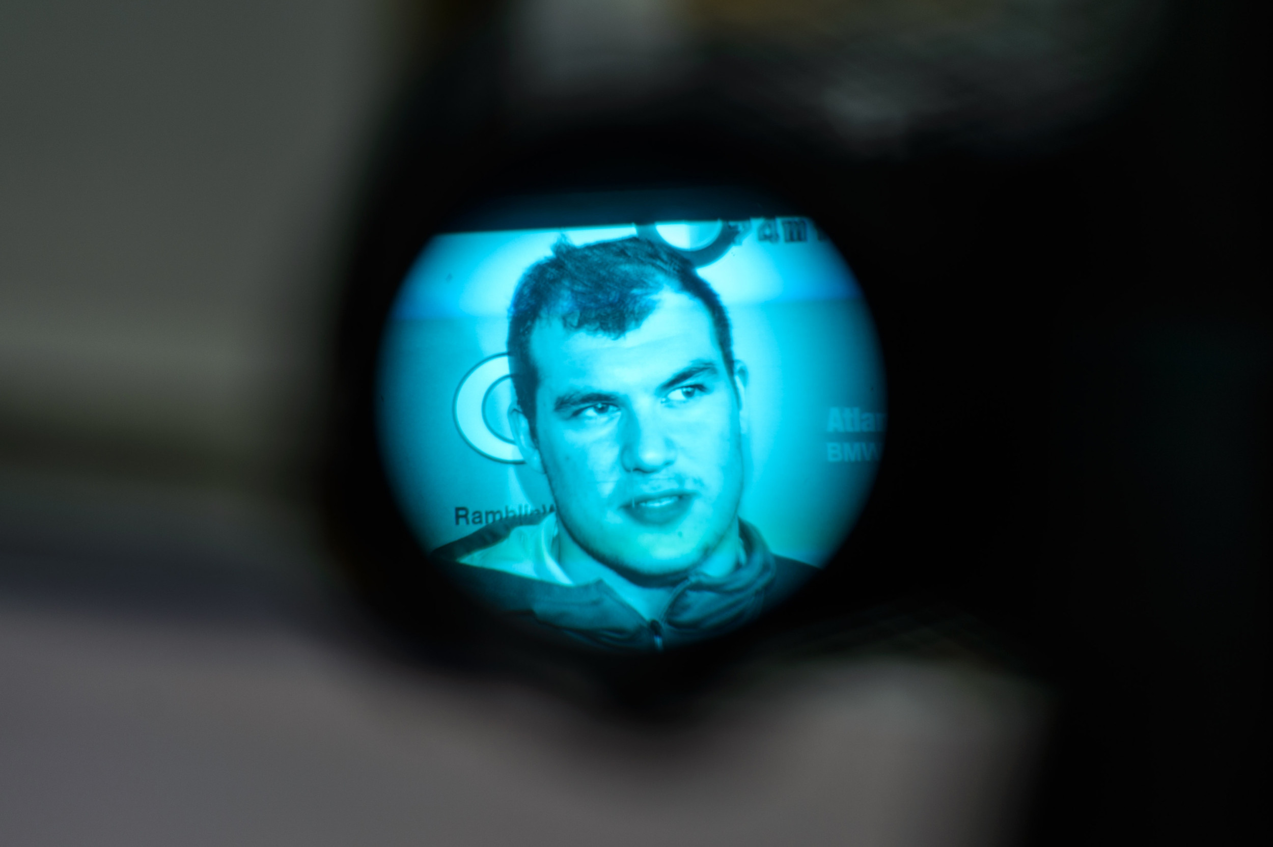 Adam Gotsis (96) talks with the media