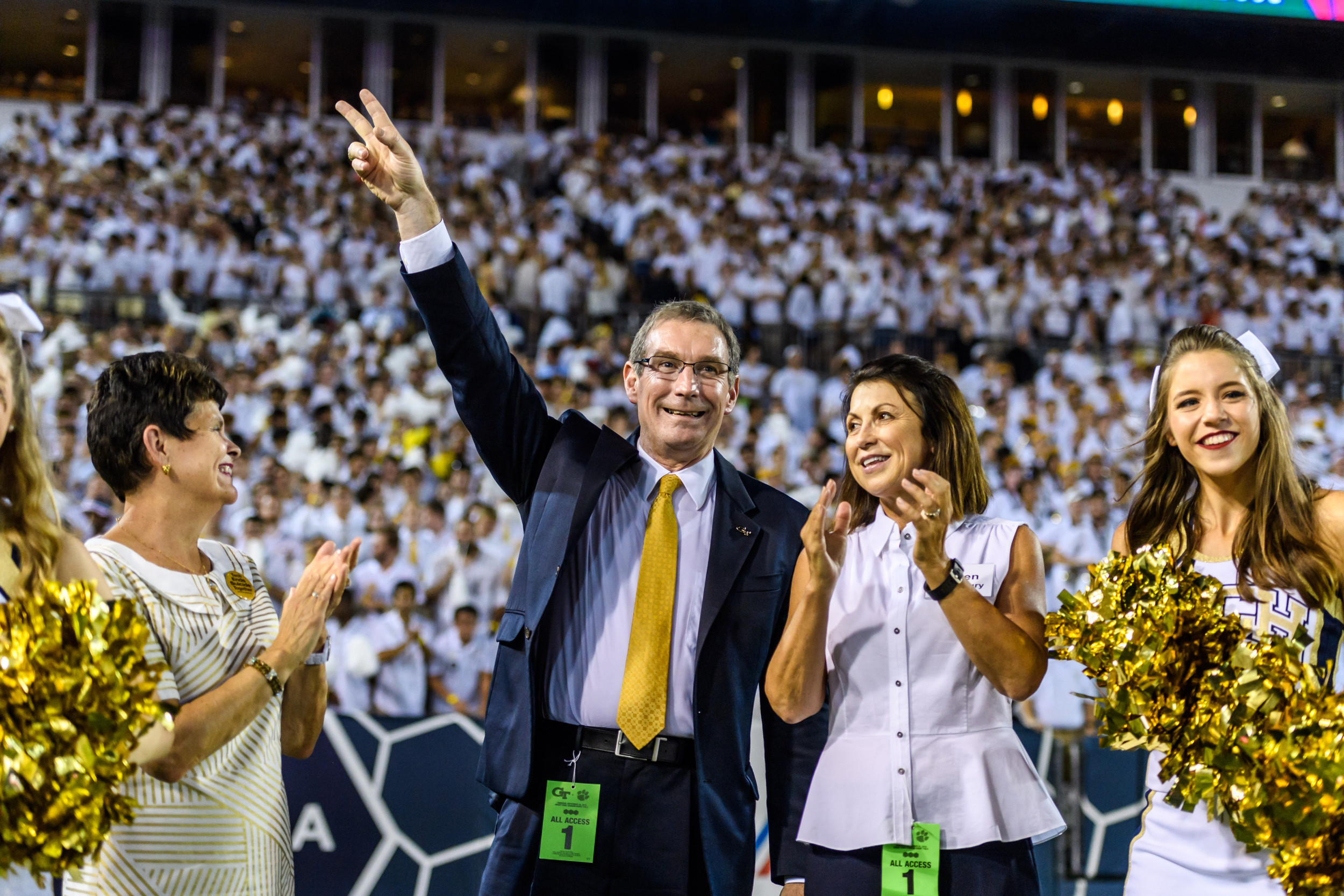 New AD Todd Stansbury is introduced to the home crowd during the first quarter of the game versus Clemson on Sept. 22, 2016.