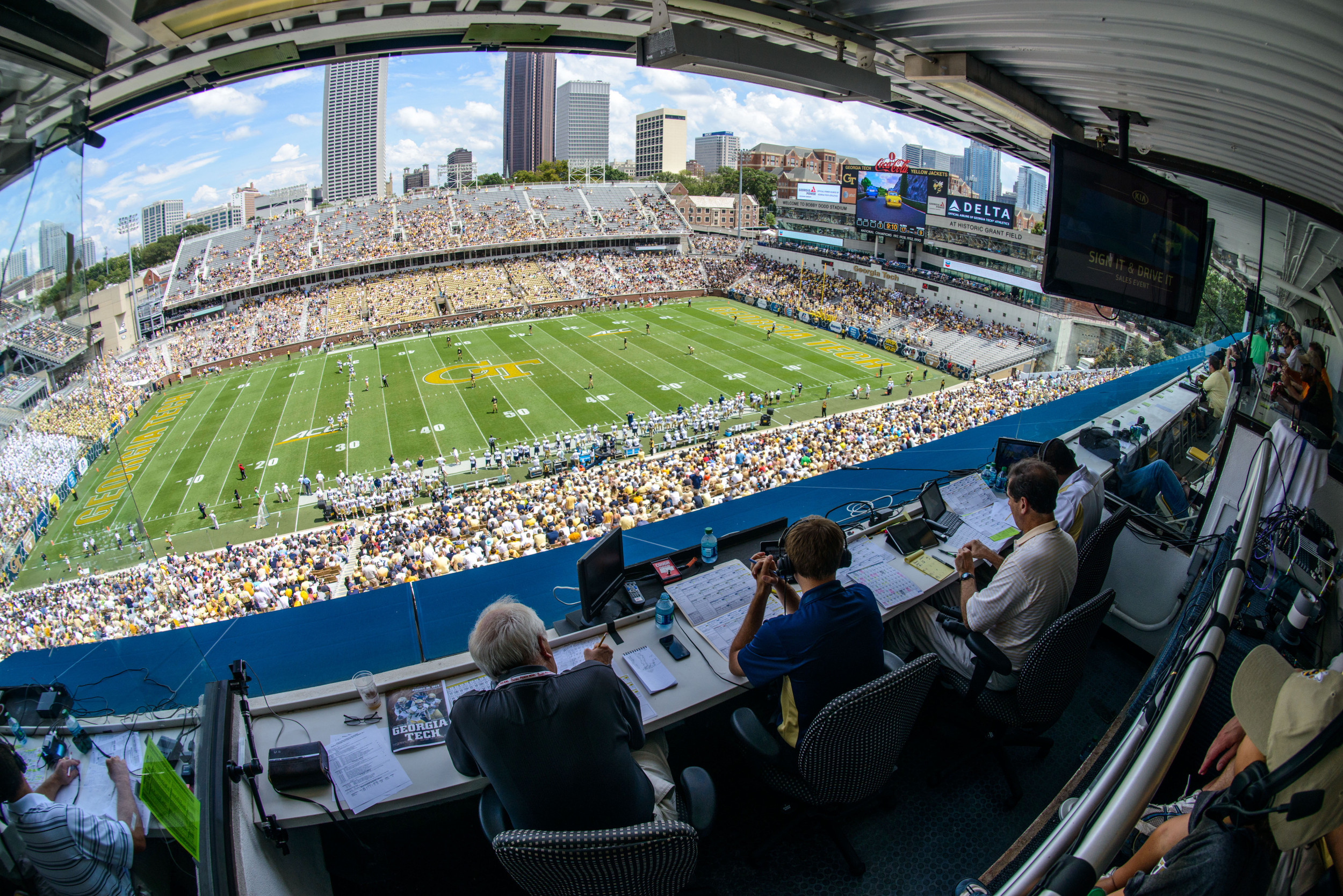 The view from the radio booth