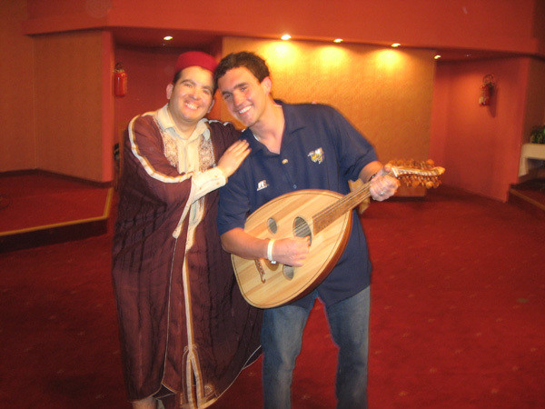 Sam with the guitar legend of Tunisia