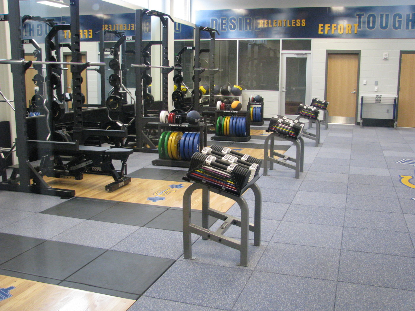 The weight room is ready to go in the Zelank Center